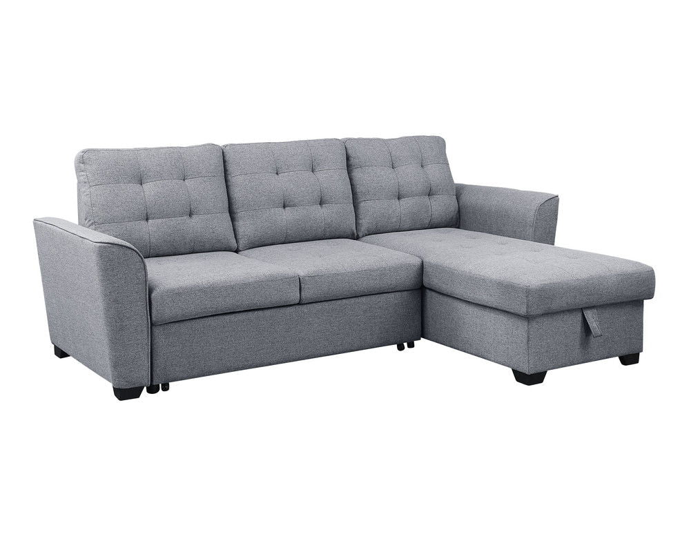 Avery - Sleeper Sectional Sofa With Reversible Storage Chaise - Light Gray - Image 5