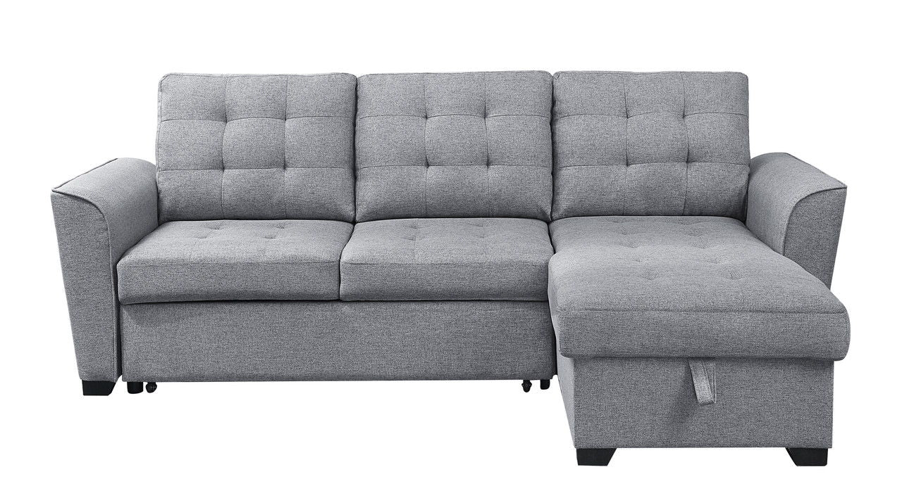 Avery - Sleeper Sectional Sofa With Reversible Storage Chaise - Light Gray - Image 6