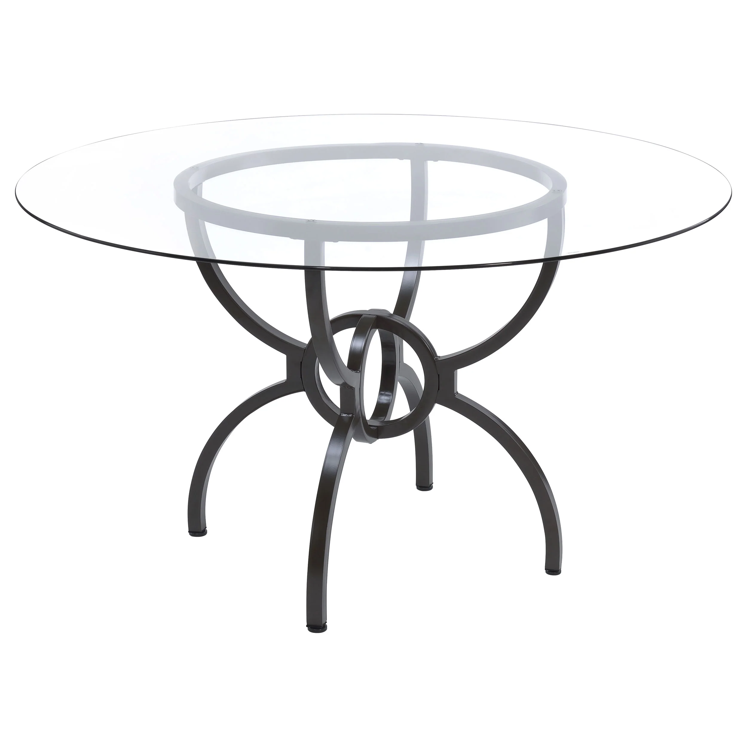 Aviano - Round Glass Top Metal Dining Table - Gunmetal - Image 12