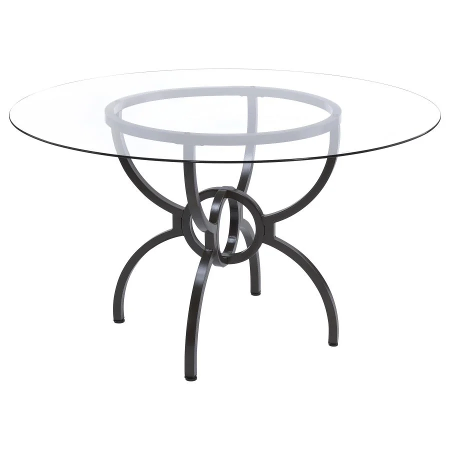 Aviano 5-piece Round Glass Top Dining Table Set Gunmetal - Image 2