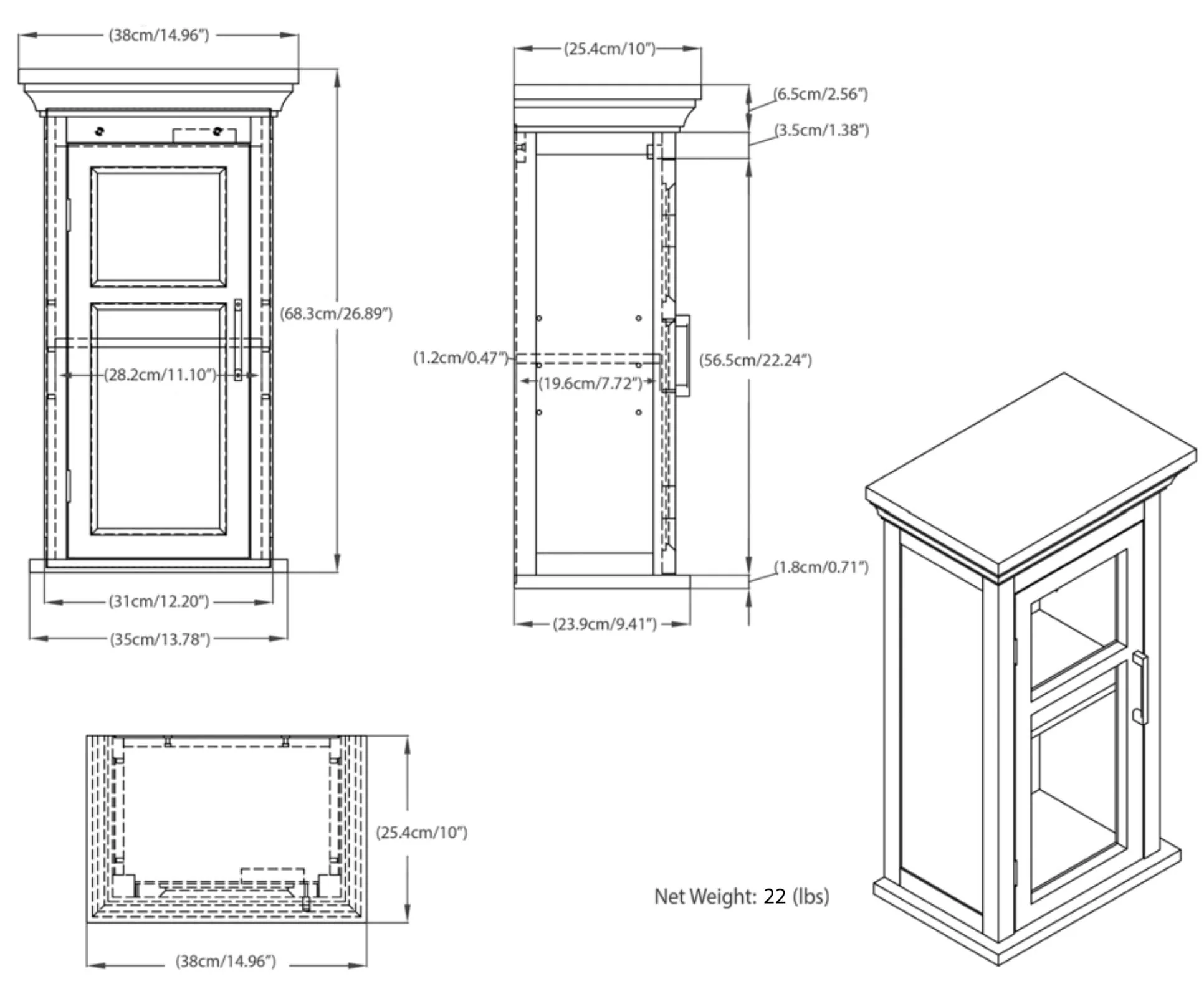 Avington - Single Door Wall Cabinet - Pure White - Image 7