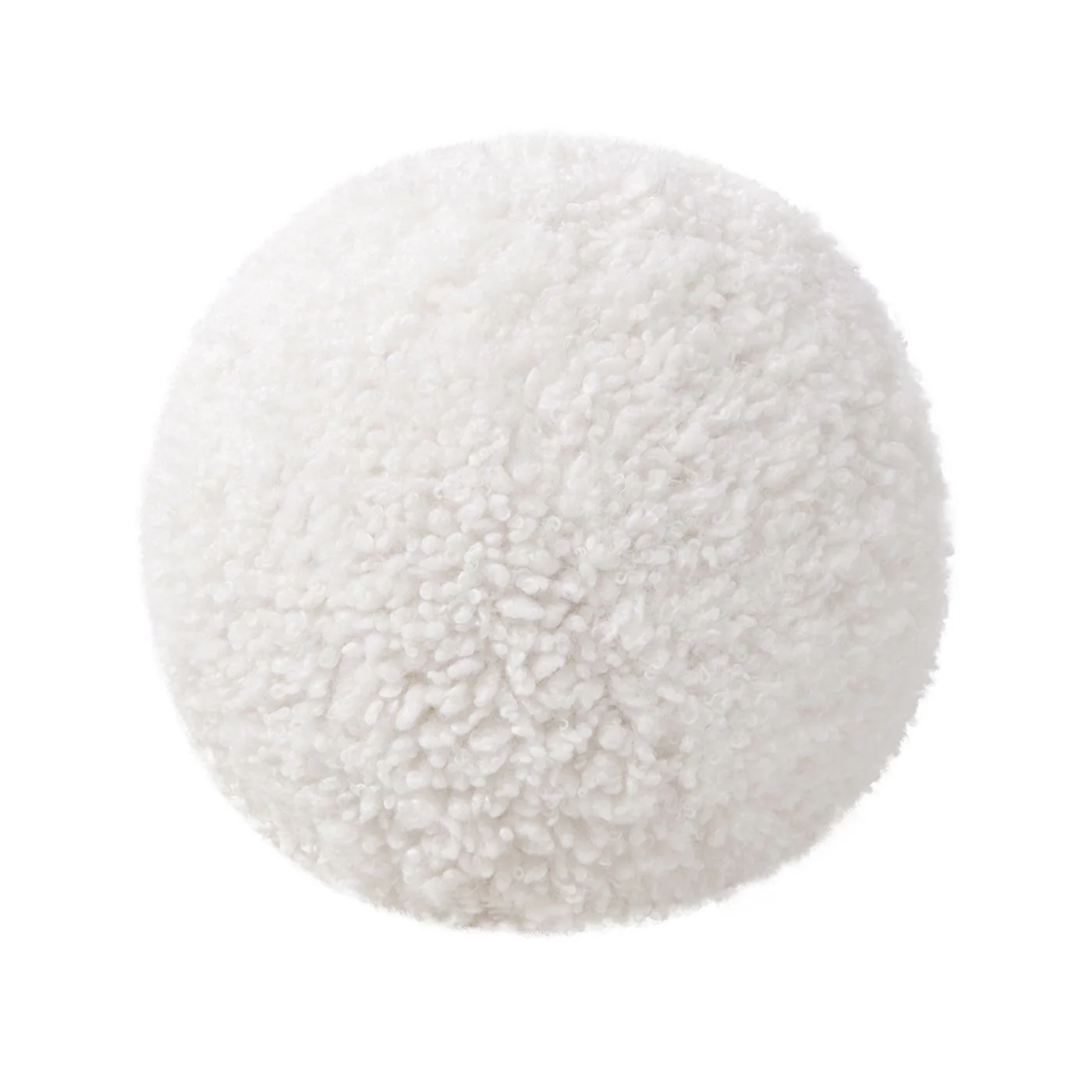 Ayla - Round Sphere Accent Ball Throw Pillow - Curly White - Image 5