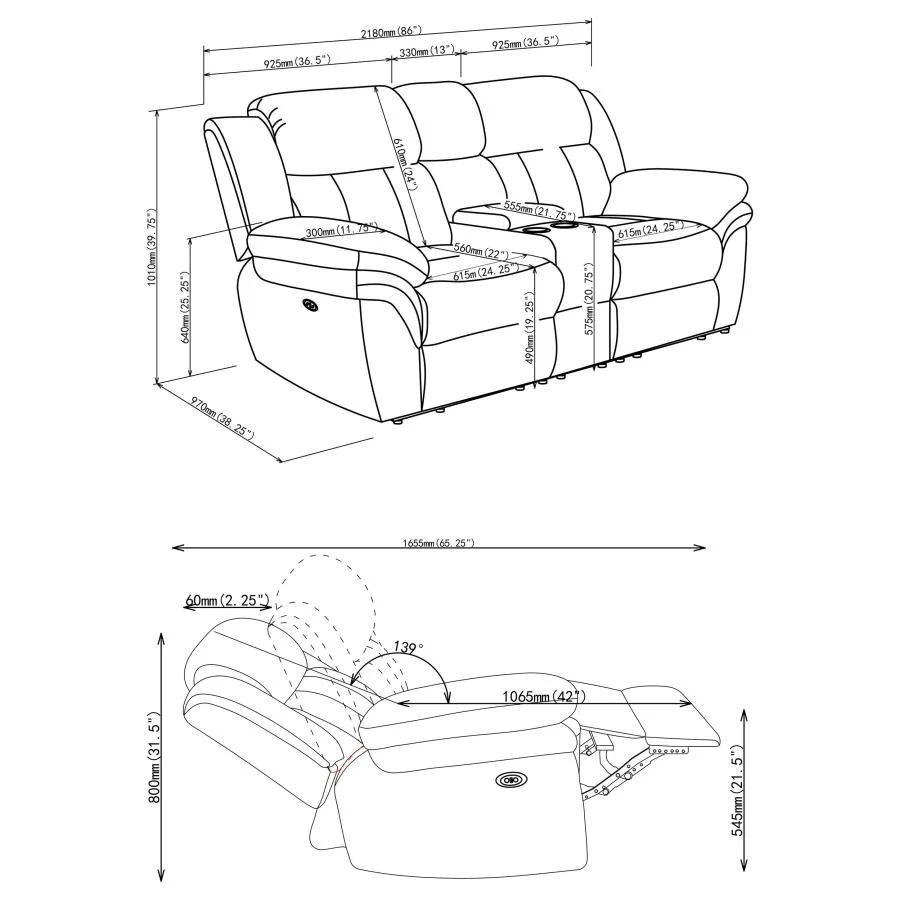 Bahrain - Upholstered Motion Loveseat - Image 19