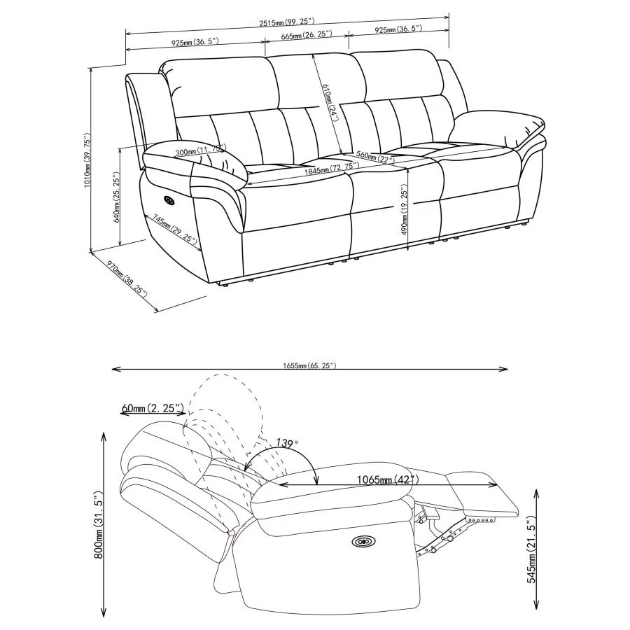 Bahrain - Upholstered Motion Sofa - Image 15