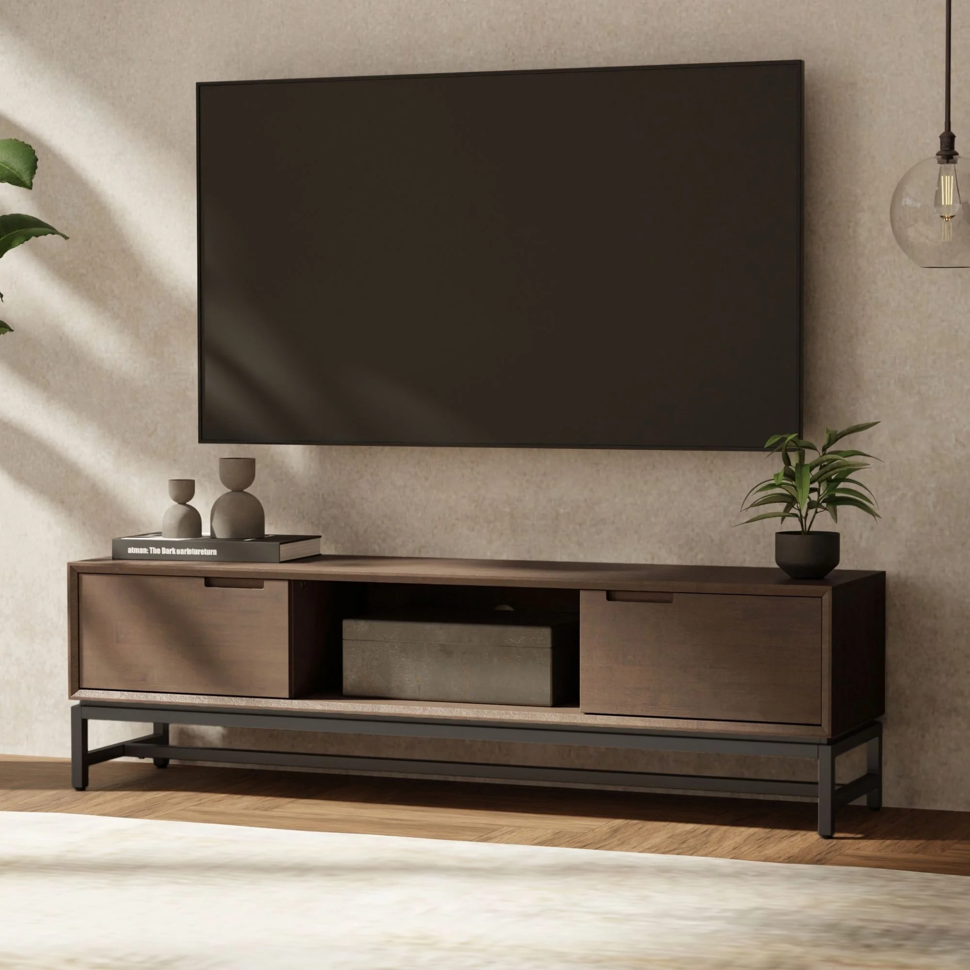 Banting - Low TV Stand - Walnut Brown - Image 3