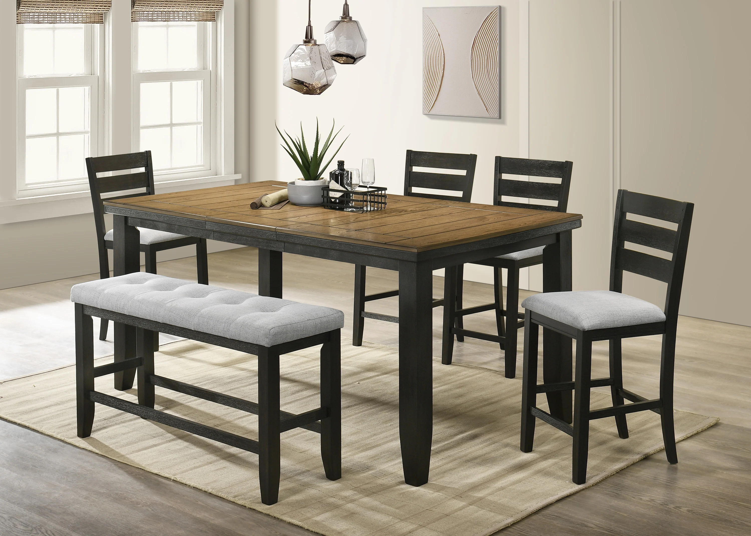 Bardstown Counter Height Bench Wheat Charcoal