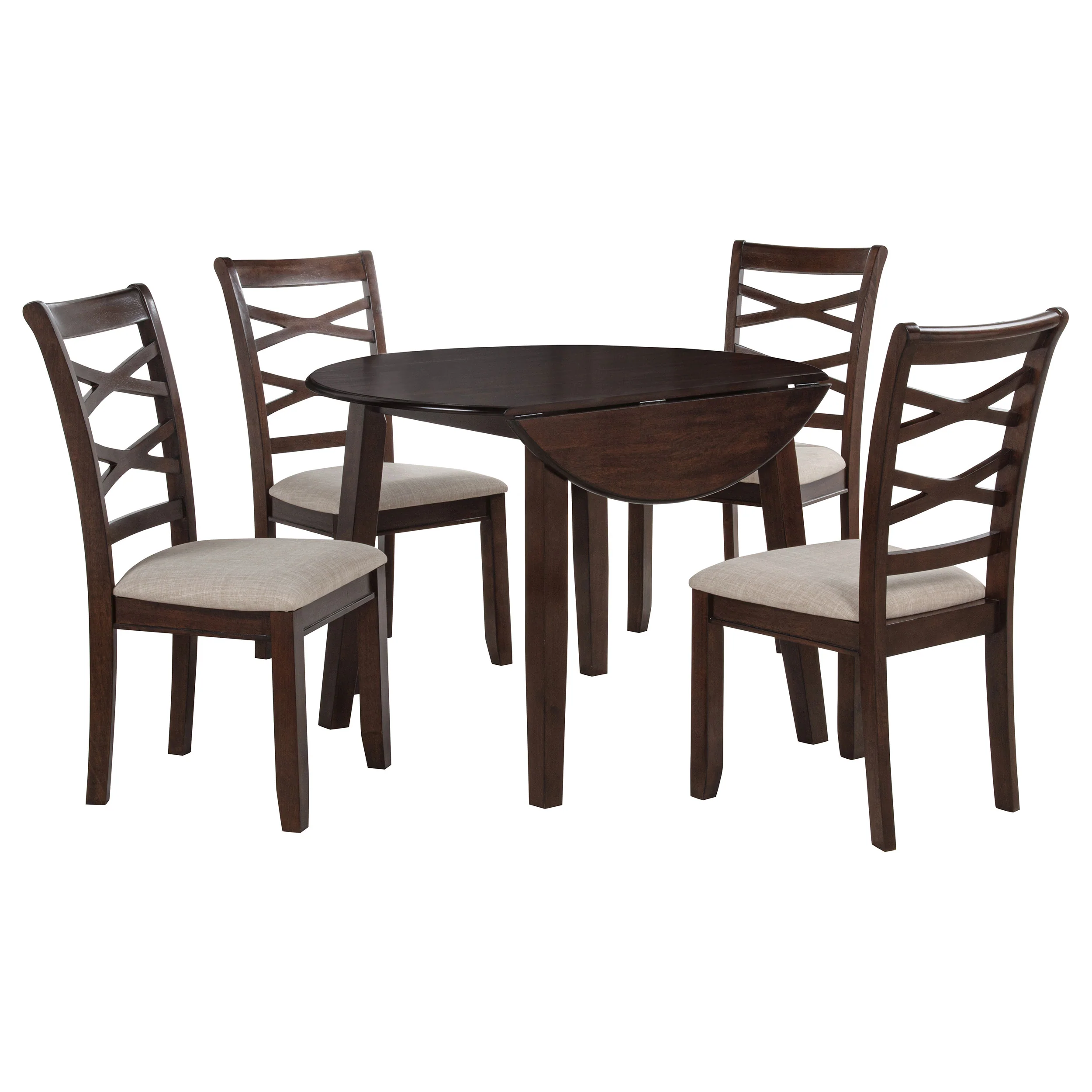 Barton - 5 Piece Round Wood Dining Table Set - Dark Brown - Image 20