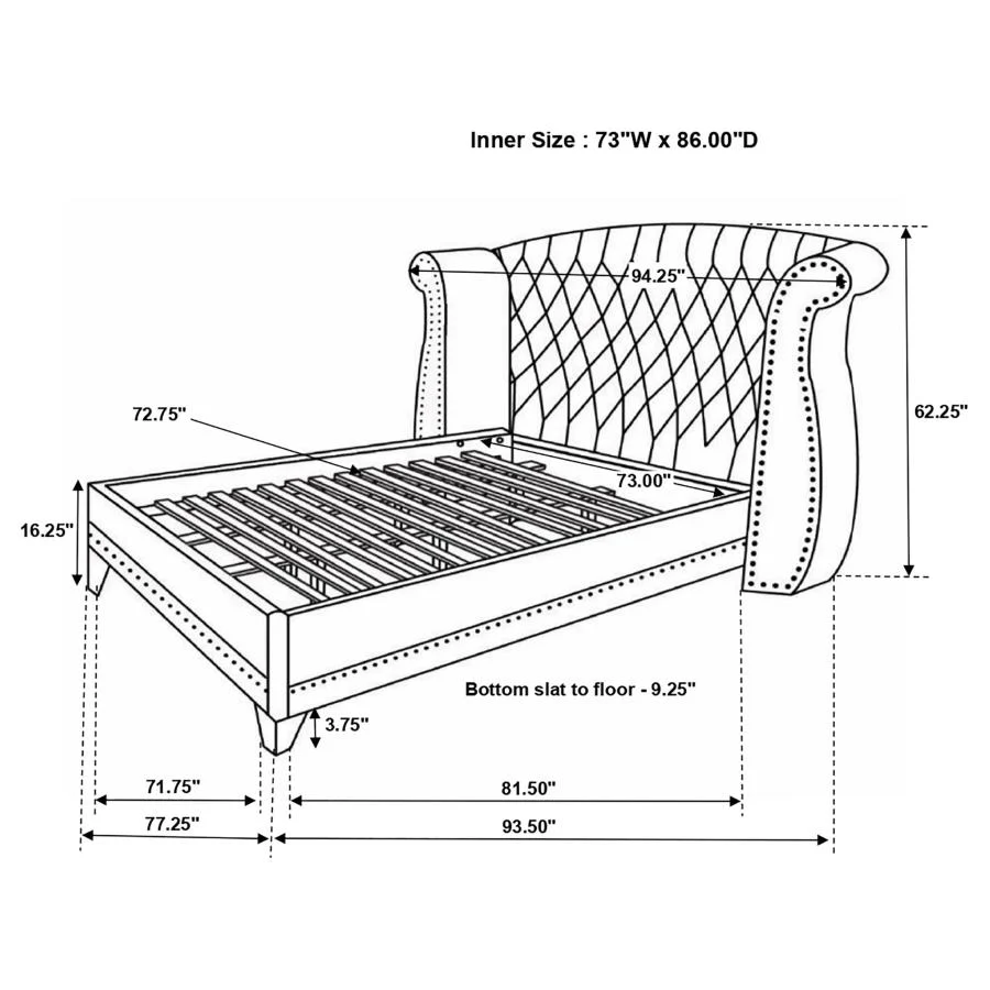 Barzini - Upholstered Wingback Bed - Image 14