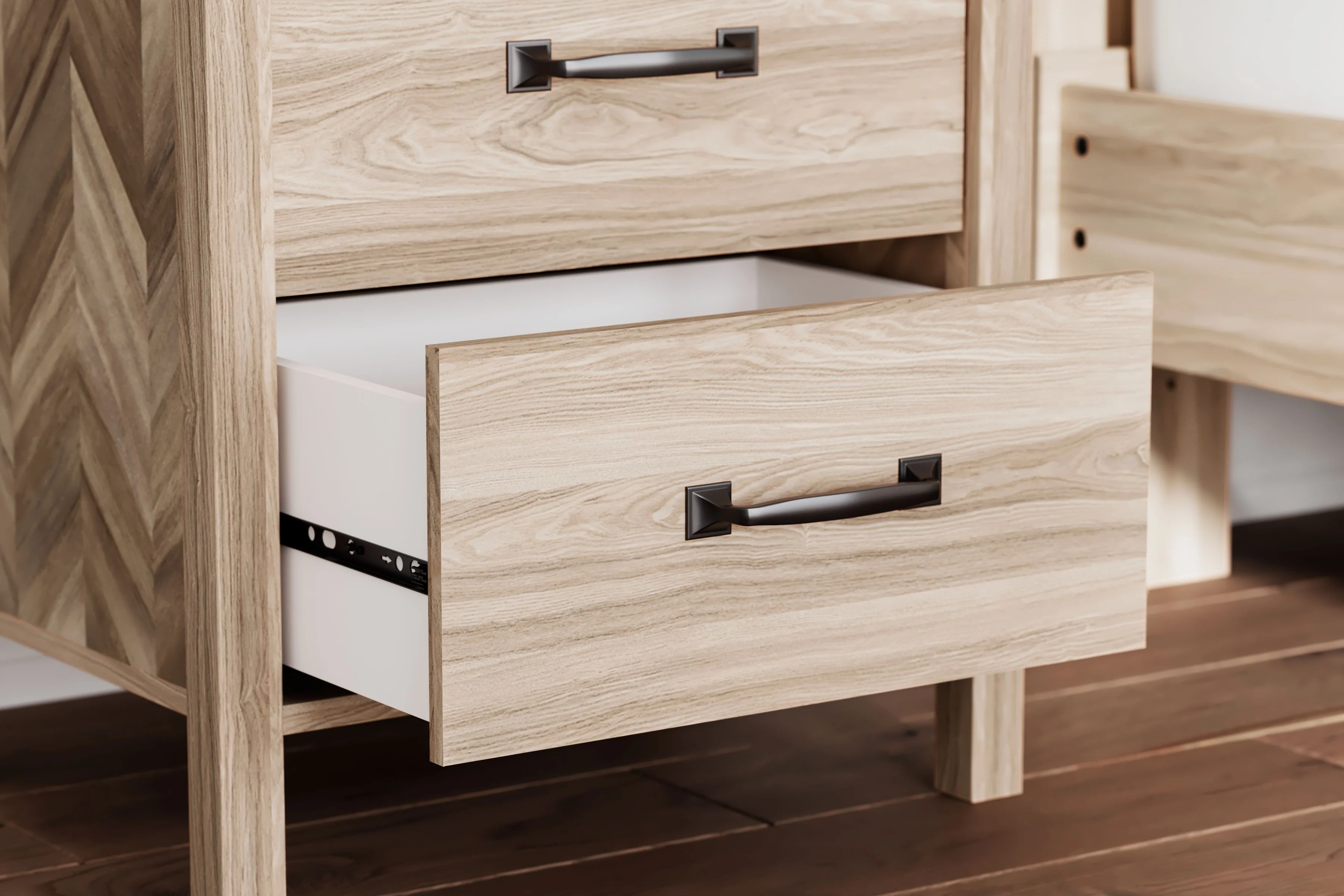 Battelle - Two Drawer Night Stand - Tan - Image 7