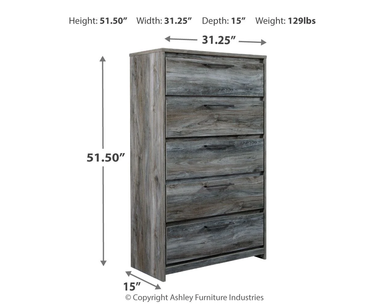 Baystorm - Five Drawer Chest - Image 6