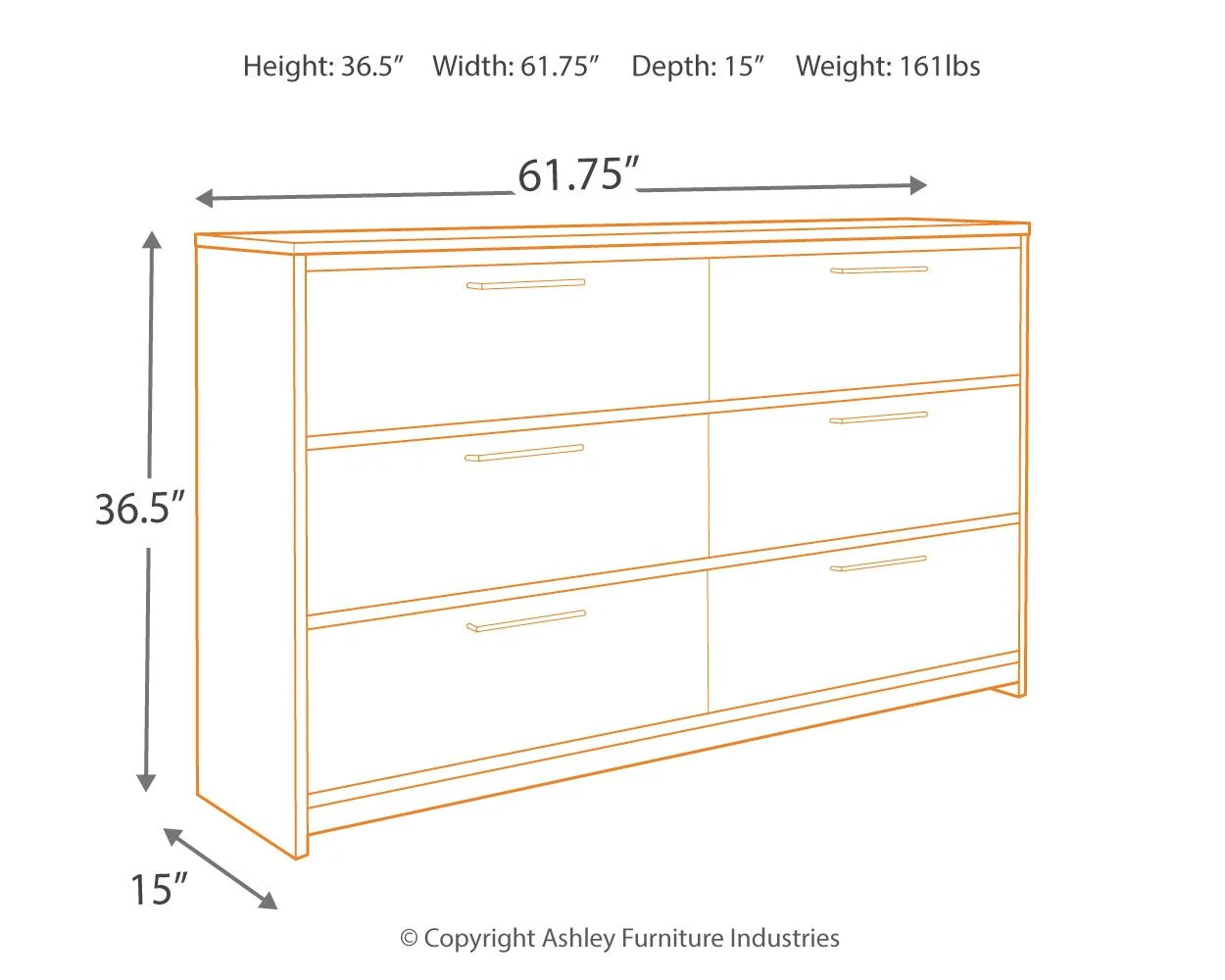 Baystorm - Six Smooth Drawer Dresser - Image 3