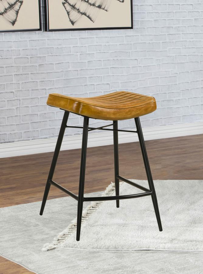 Bayu - Leather Upholstered Counter Stool (Set of 2) - Image 3