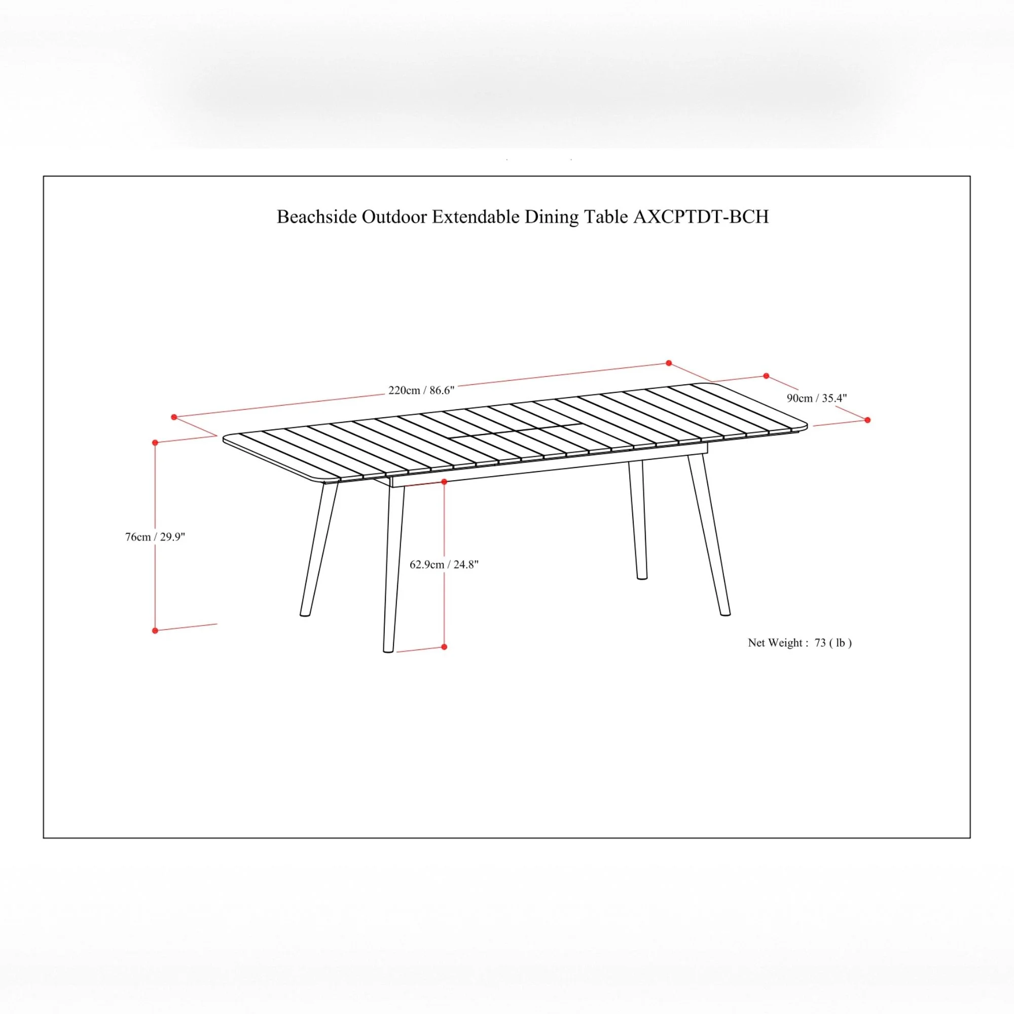 Beachside - Outdoor Extendable Dining Table - Light Teak - Image 6
