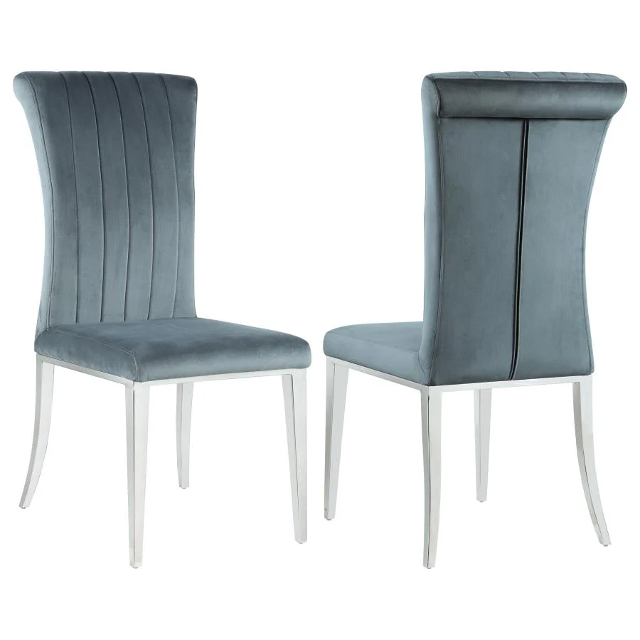 Beaufort Upholstered Dining Side Chair Steel Grey (Set of 2) - Image 10