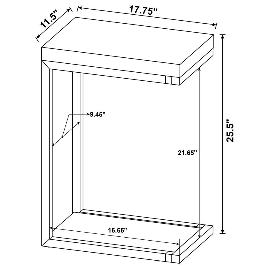 Beck - Engineered Wood C-Shape Sofa Side Table - Image 10