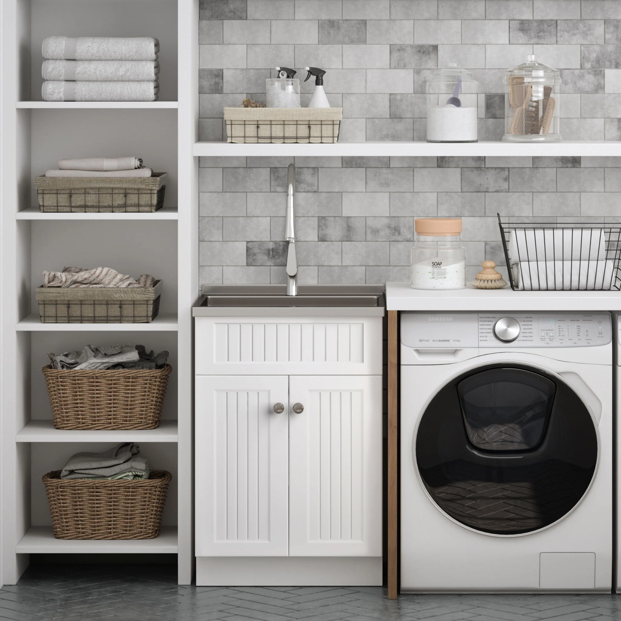Beckham - Laundry Cabinet & Faucet And Stainless Steel Sink - Image 17