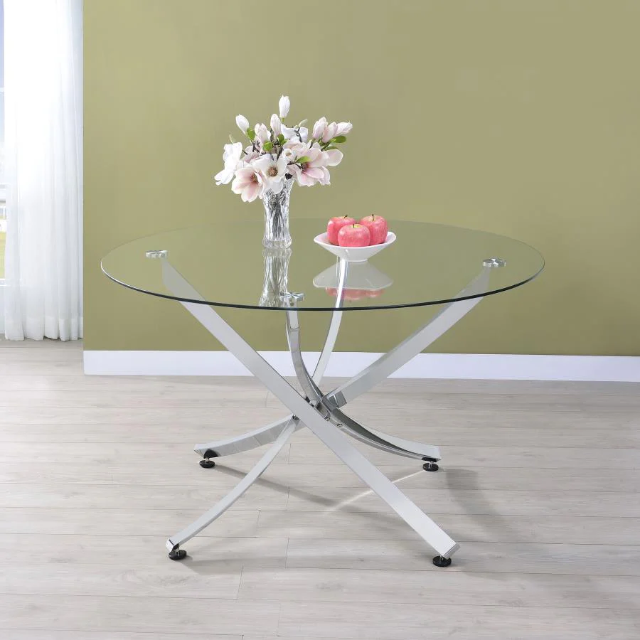 Beckham - Round Glass Top Dining Table - Image 3