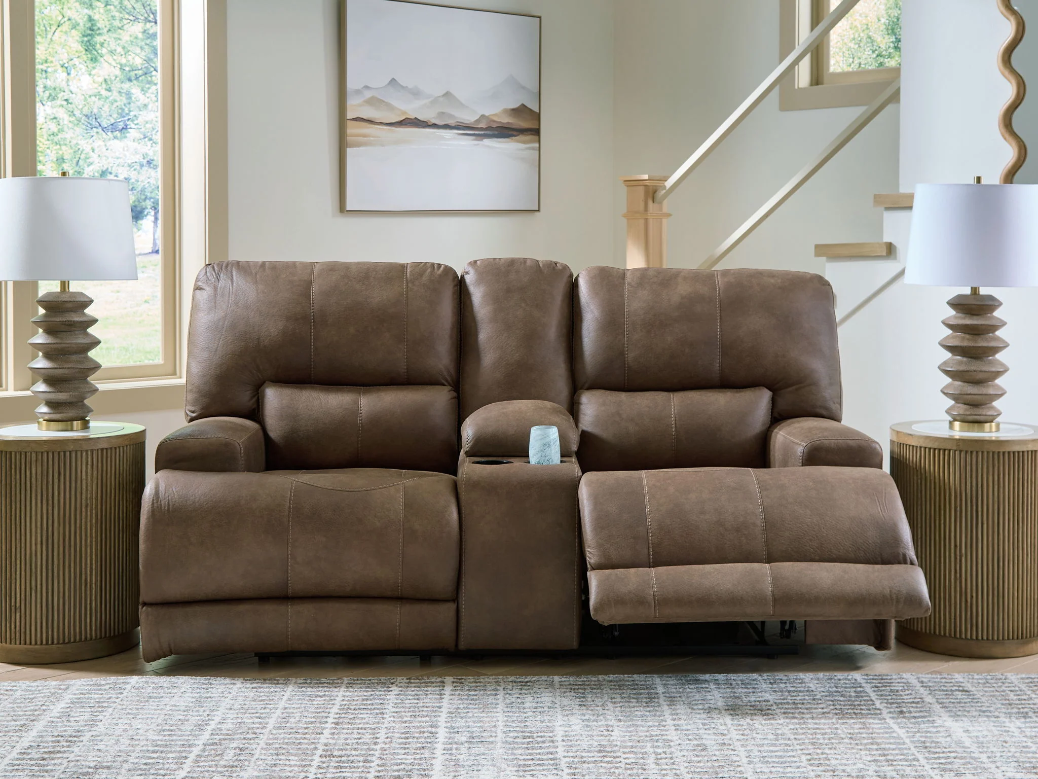 Beckley Place - Power Reclining Loveseat With Console / Adjustable Headrest - Earth - Image 12