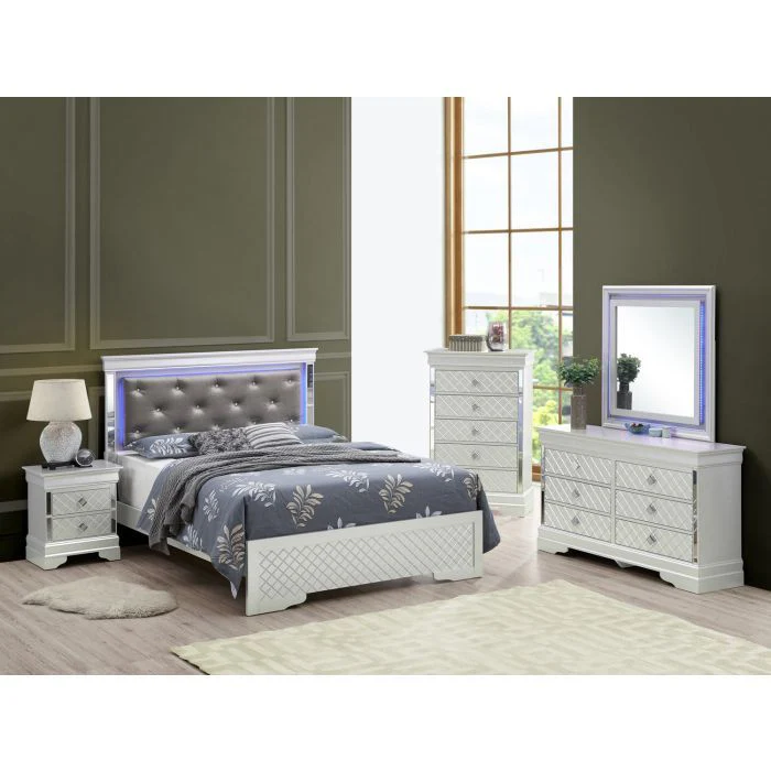 Bed With LED Light Accents Headboard - Image 12