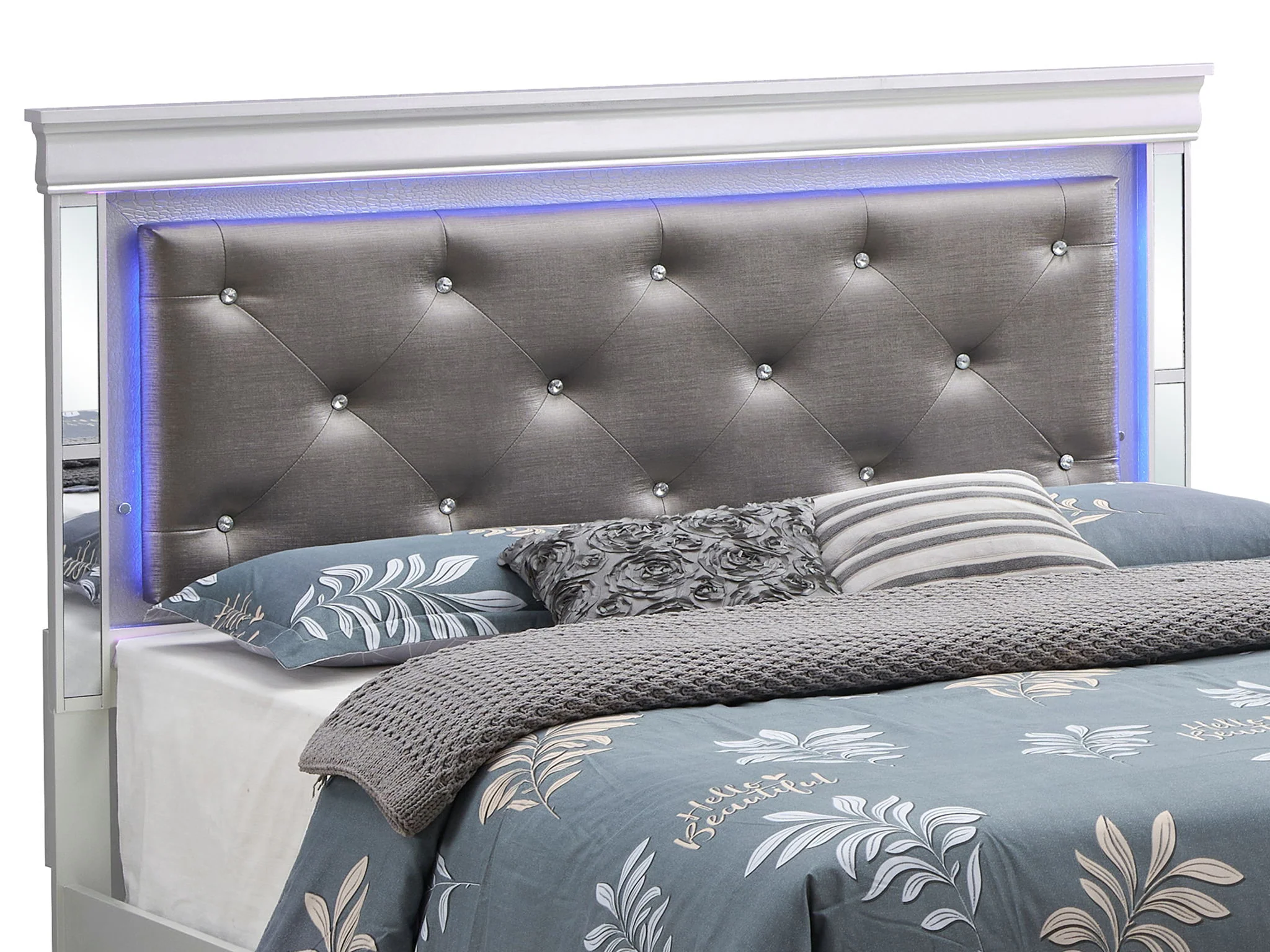 Bed With LED Light Accents Headboard - Image 18