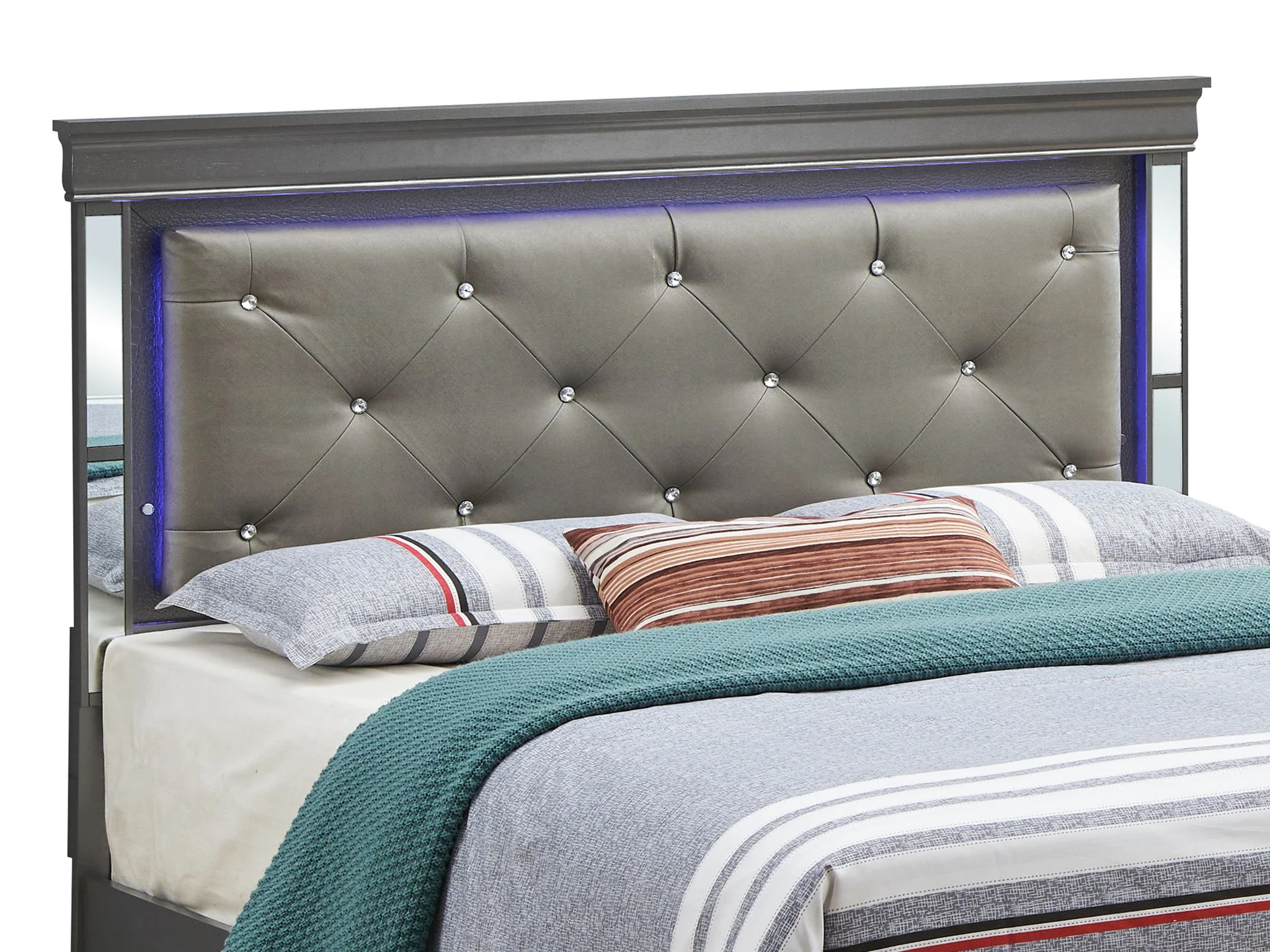 Bed With LED Light Accents Headboard - Image 21