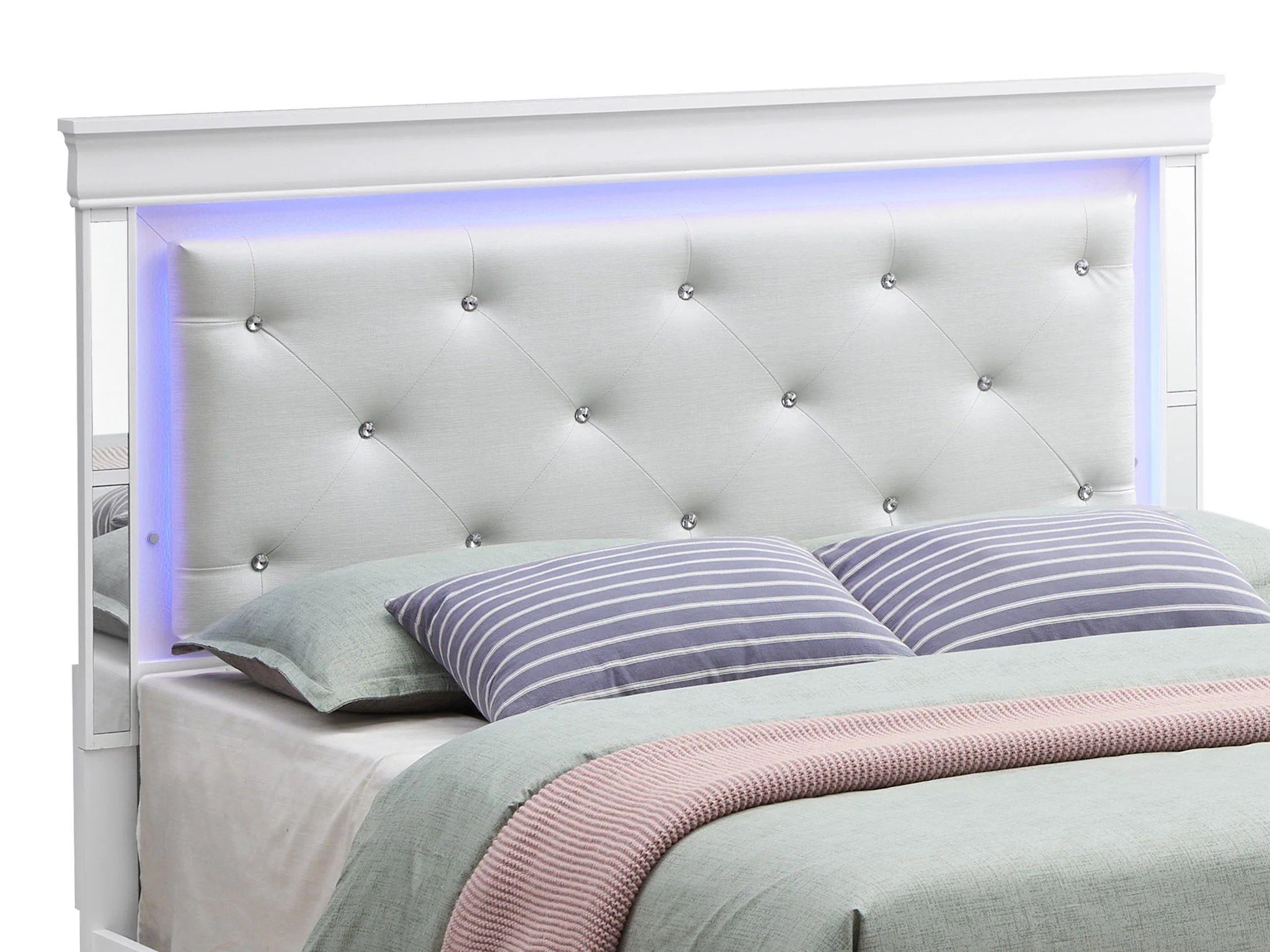 Bed With LED Light Accents Headboard - Image 6
