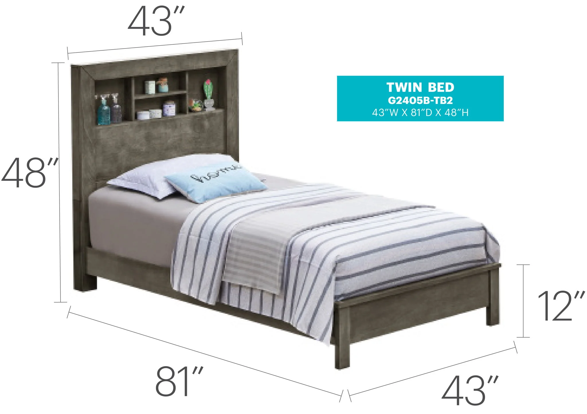 Bed With Transitional Design Stylish - Image 12