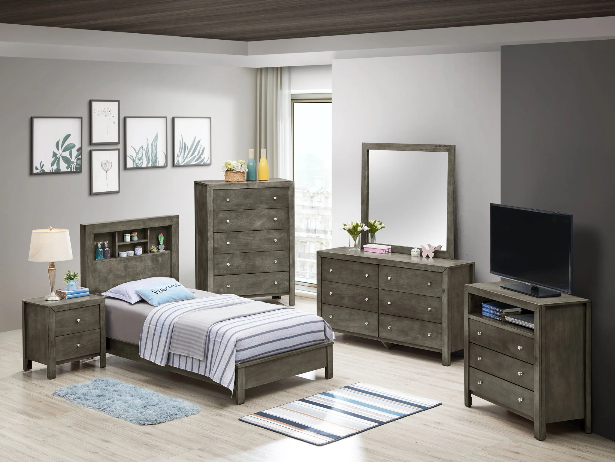 Bed With Transitional Design Stylish - Image 13