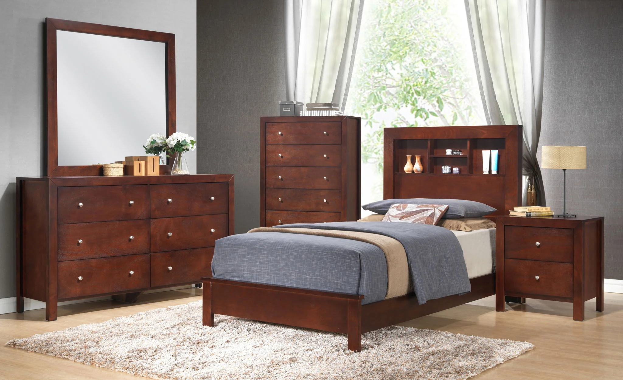 Bed With Transitional Design Stylish - Image 14