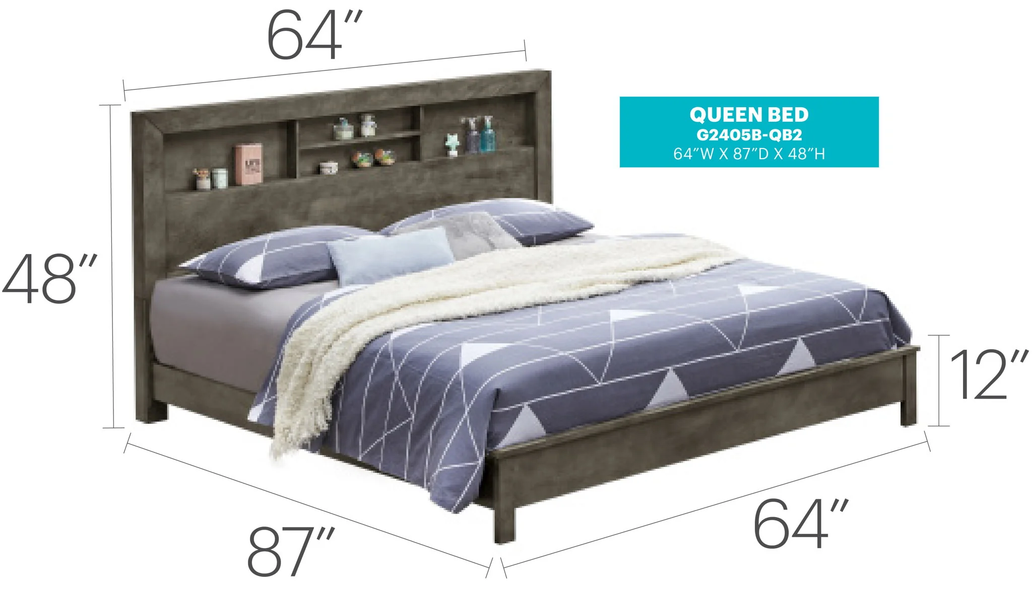 Bed With Transitional Design Stylish - Image 39