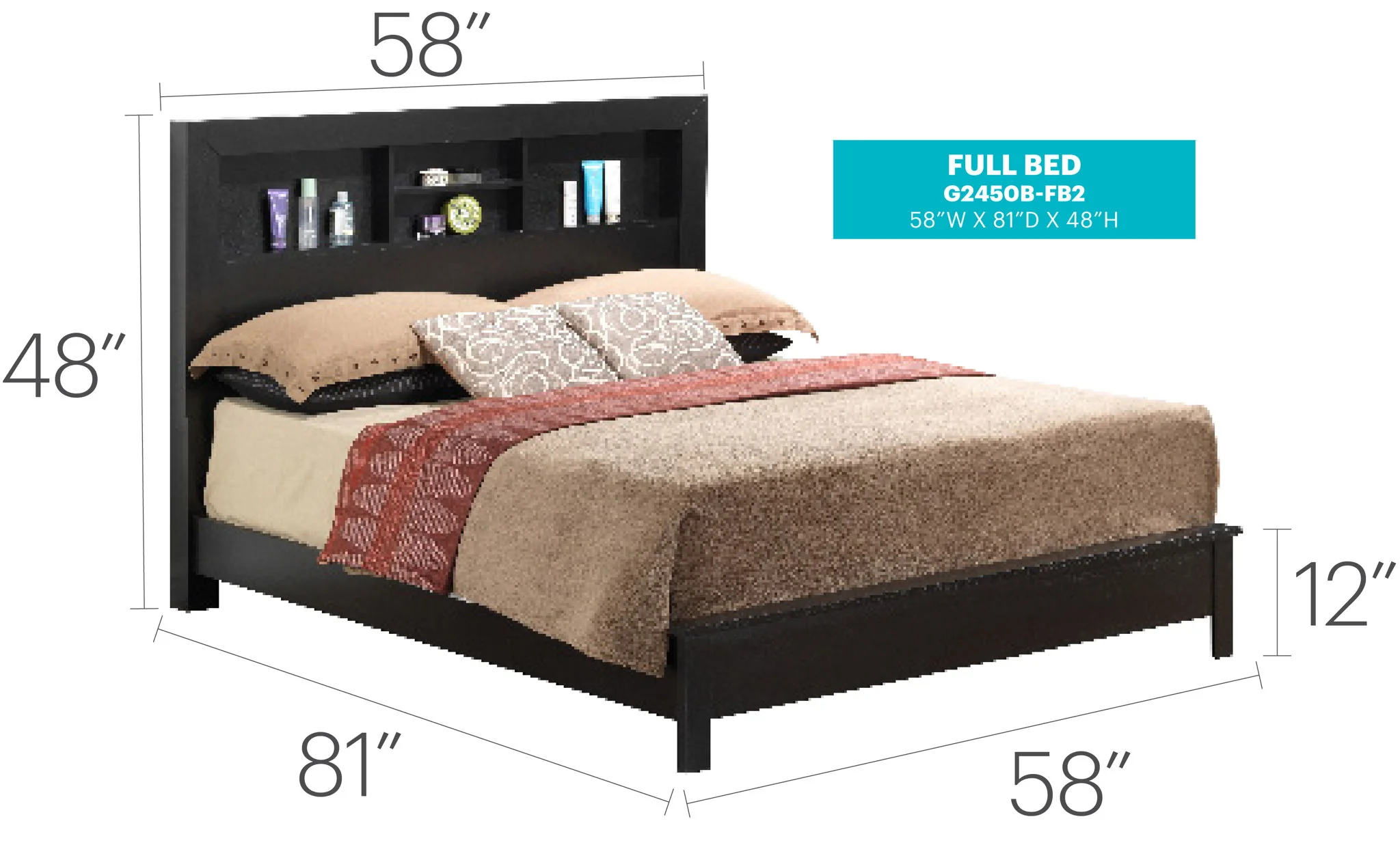 Bed With Transitional Design Stylish - Image 42