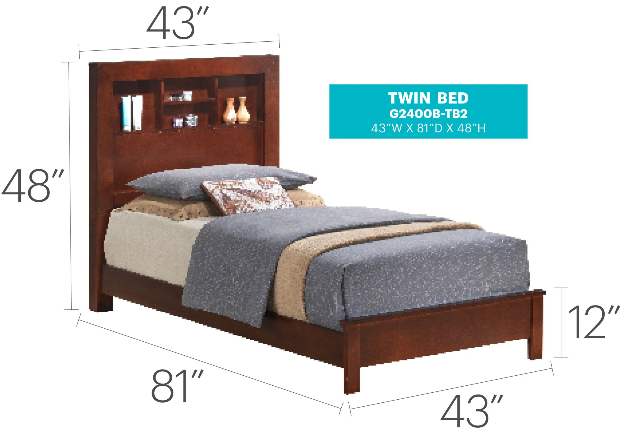 Bed With Transitional Design Stylish - Image 45