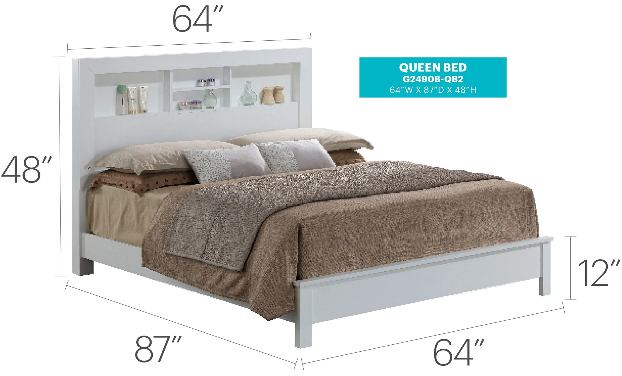Bed With Transitional Design Stylish - Image 51