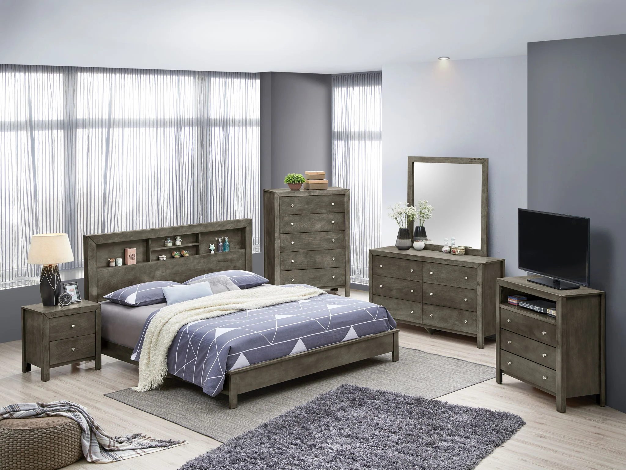 Bed With Transitional Design Stylish - Image 56