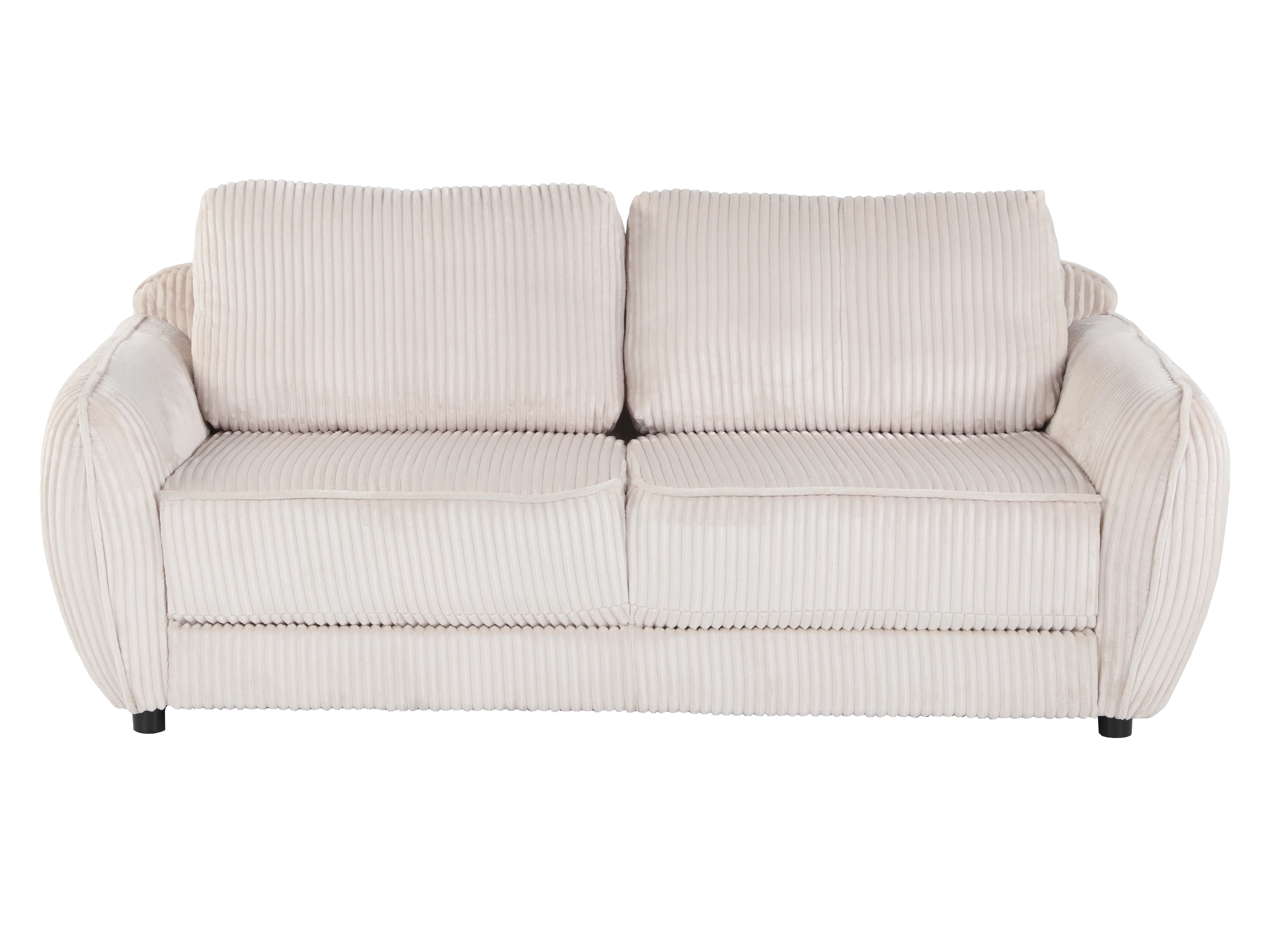 Beige Corduroy 4-Piece Living Room Set (Sofa, Loveseat, Chair & Ottoman) - Image 6