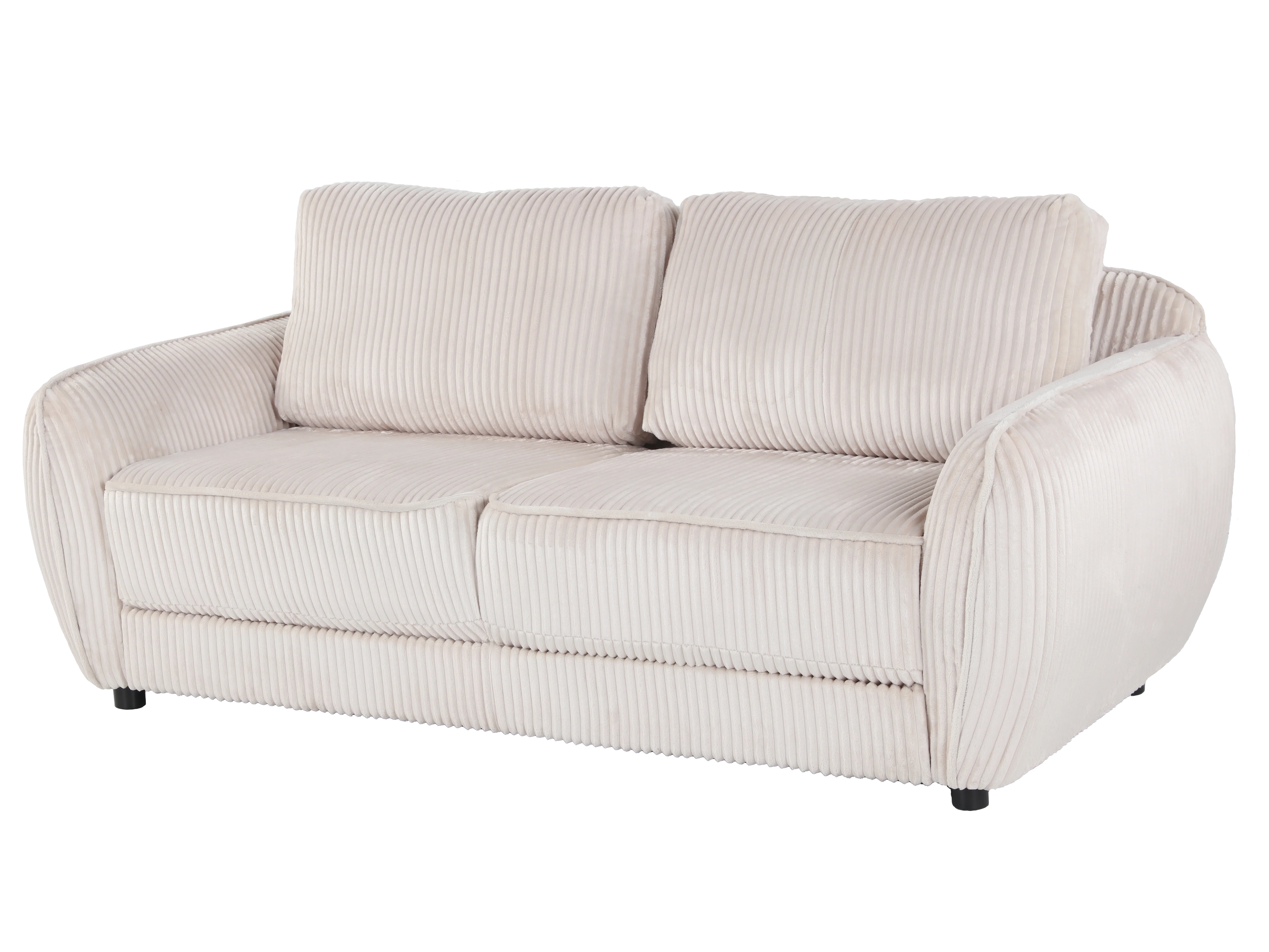Beige Corduroy 4-Piece Living Room Set (Sofa, Loveseat, Chair & Ottoman) - Image 7