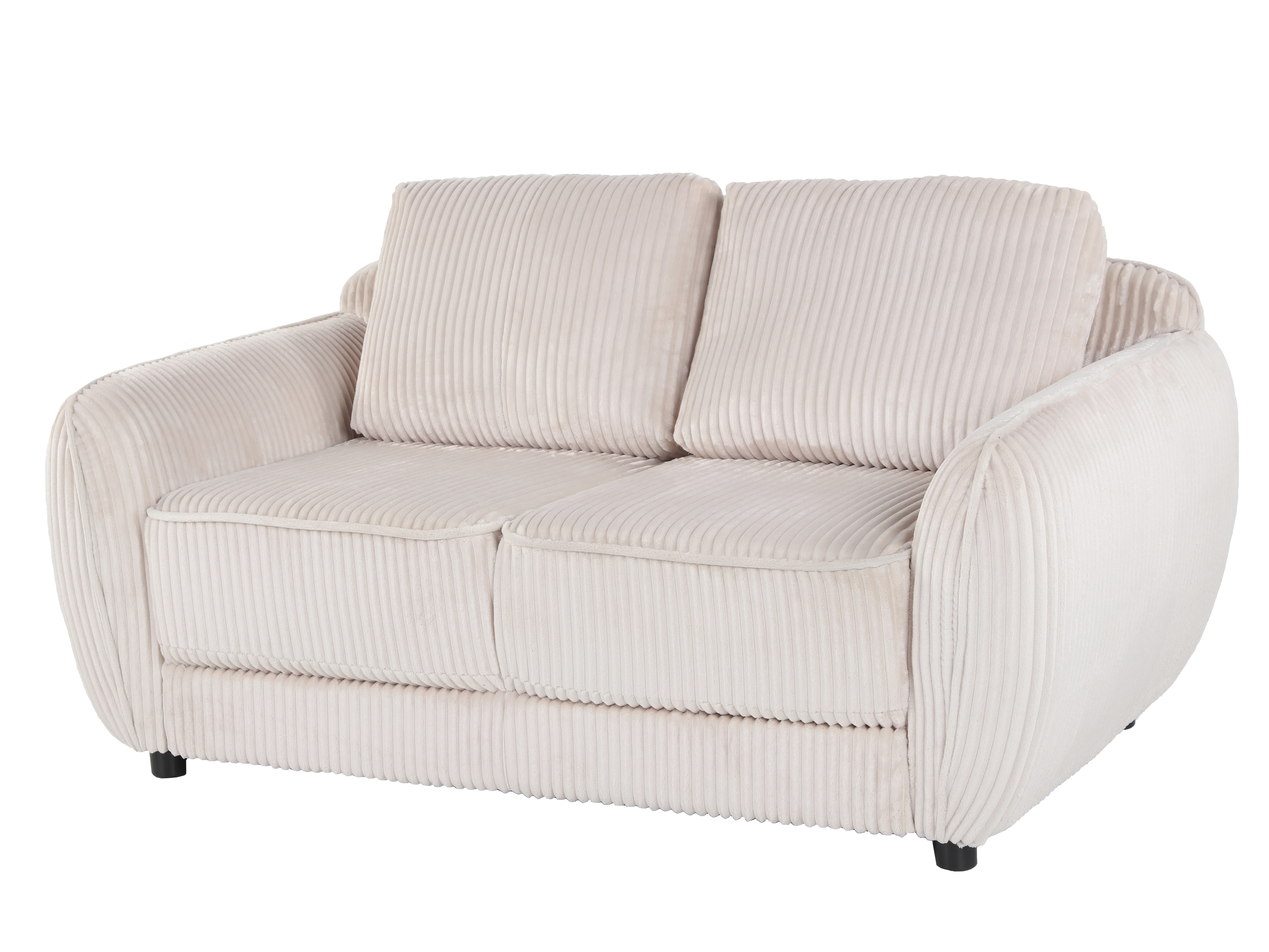 Beige Corduroy 4-Piece Living Room Set (Sofa, Loveseat, Chair & Ottoman) - Image 8