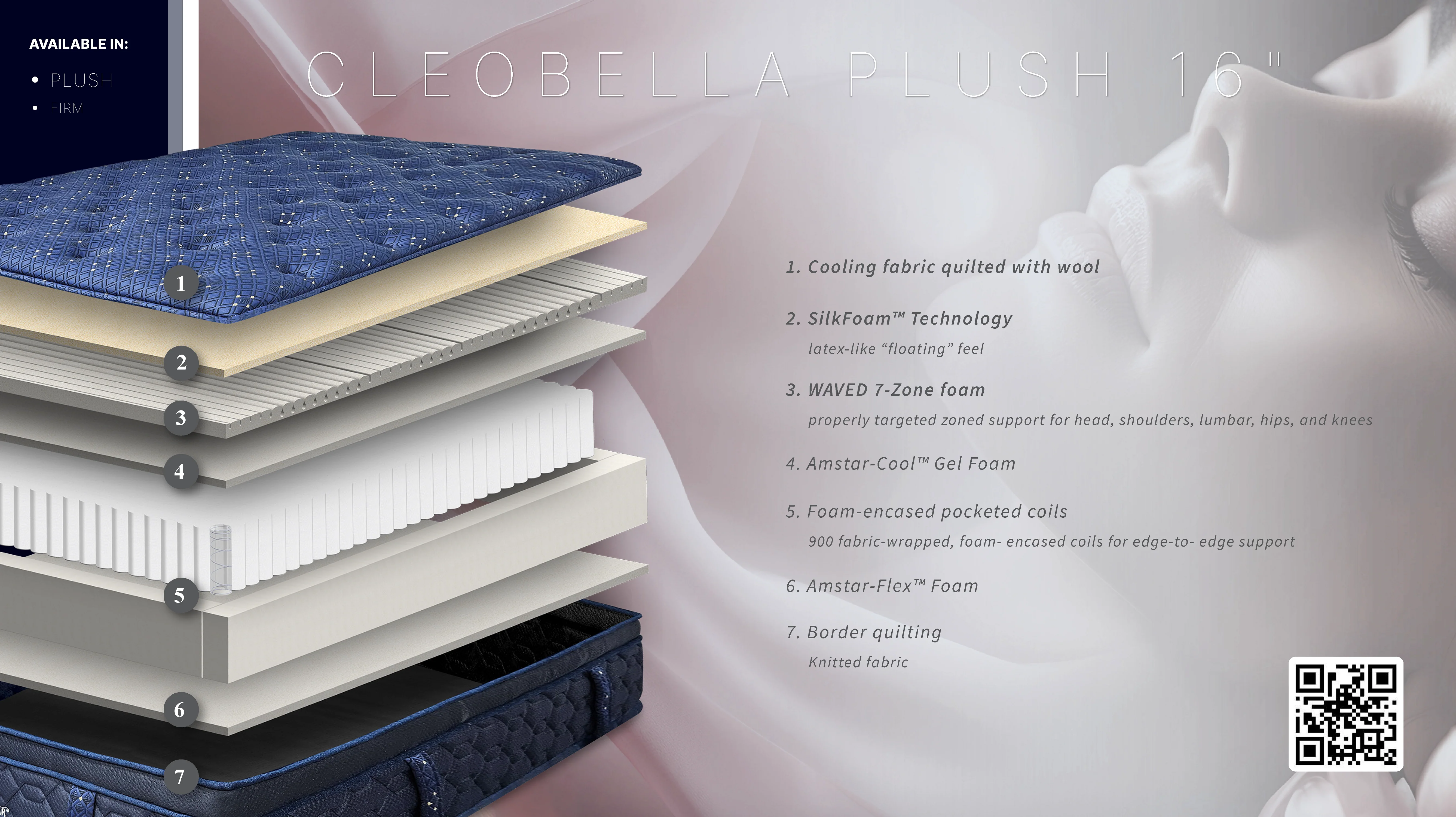 Cleobella 16" Plush Cooling Hybrid Mattress - Image 3