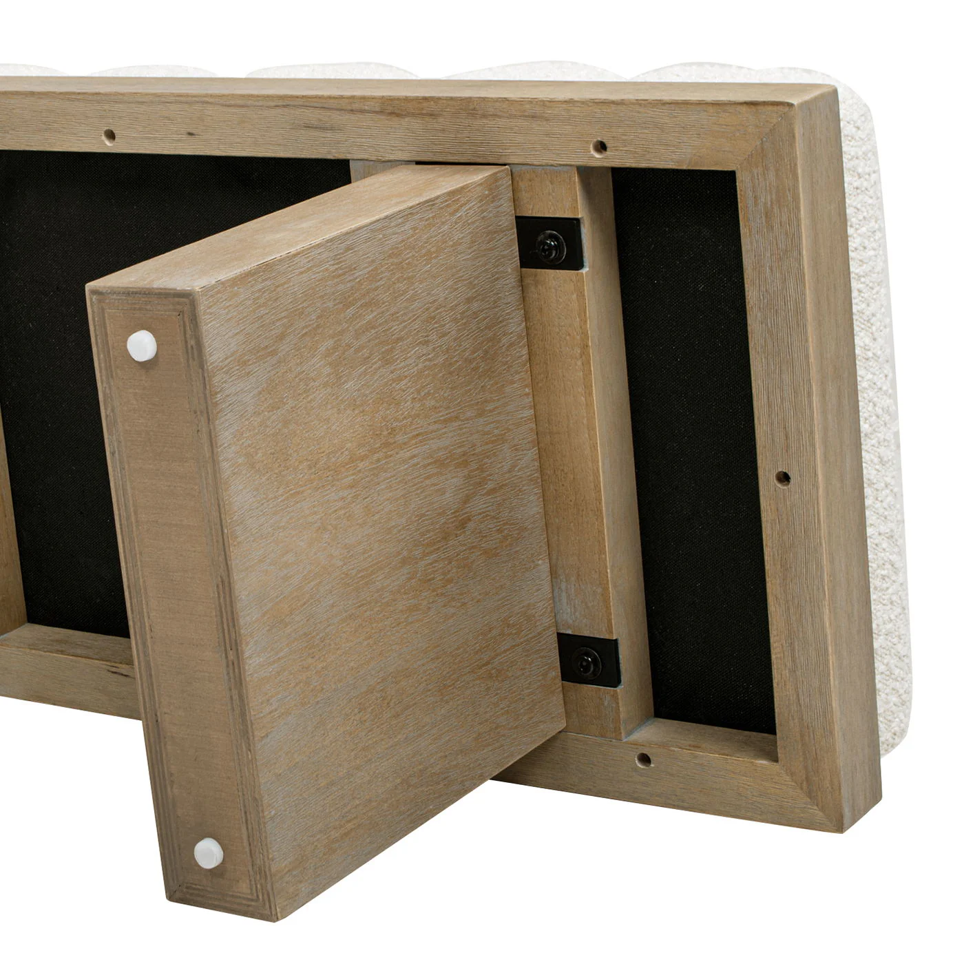 Bella - Upholstered Modern Accent Bench - Ivory White - Image 3