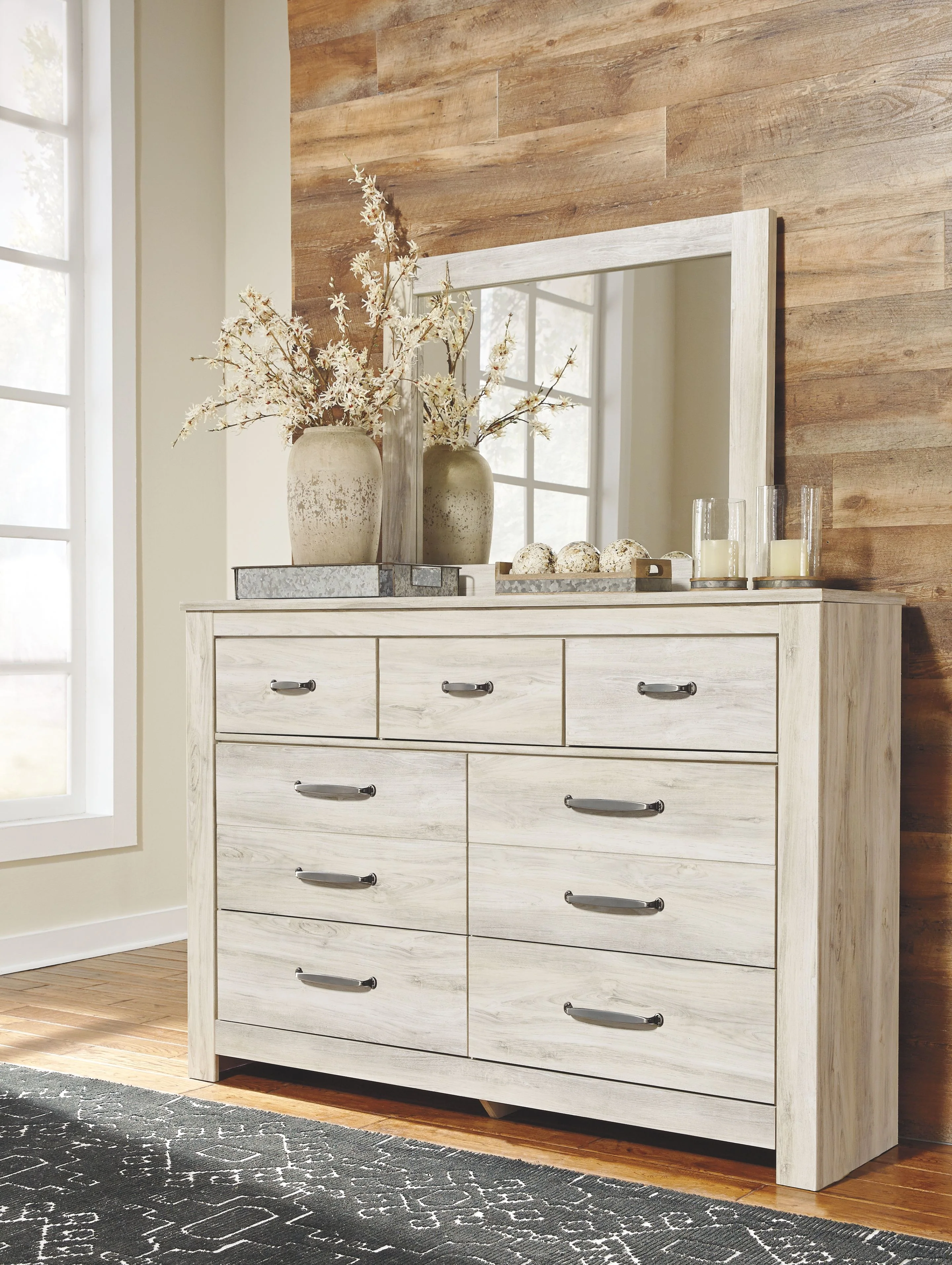 Bellaby - Dresser, Mirror, Platform Bed With Storage Drawers Set - Image 5