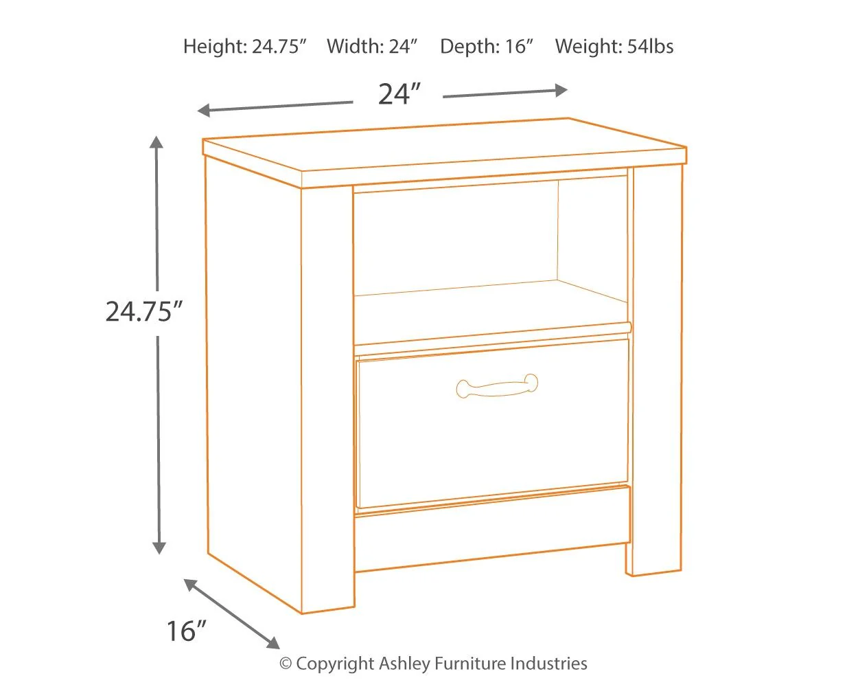 Bellaby - One Drawer Night Stand - Whitewash - Image 5