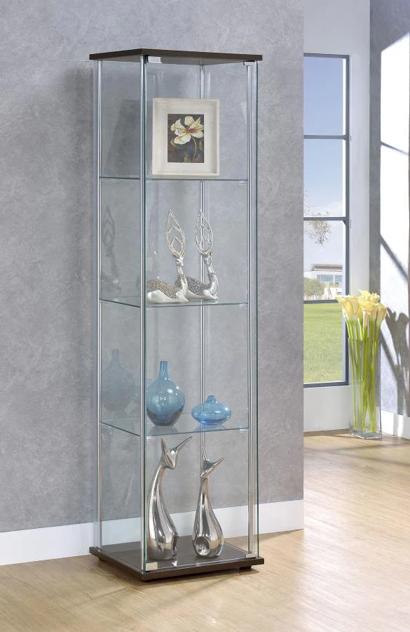 Bellatrix - 4-Shelf Clear Glass Curio Cabinet - Image 3