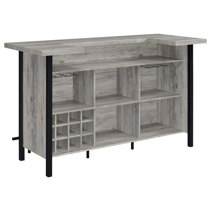 Bellemore - Freestanding Home Bar Wine Cabinet - Gray Driftwood - Image 7