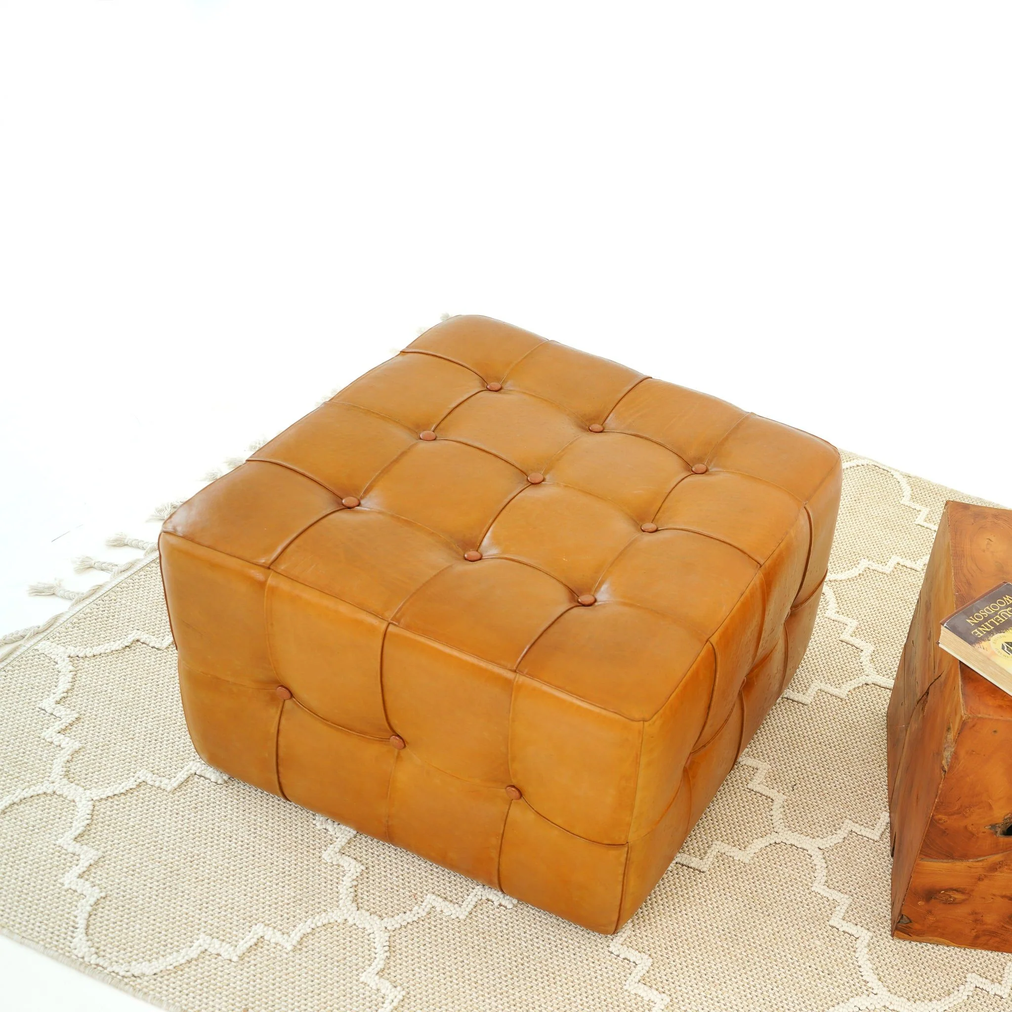 Benjiro - Square Ottoman - Tan - Image 4