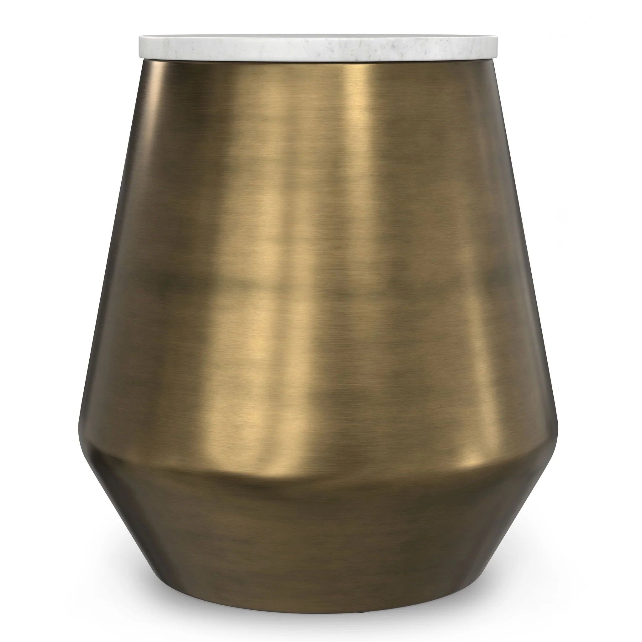 Benning - Side Table - Antique Brass / White - Image 2