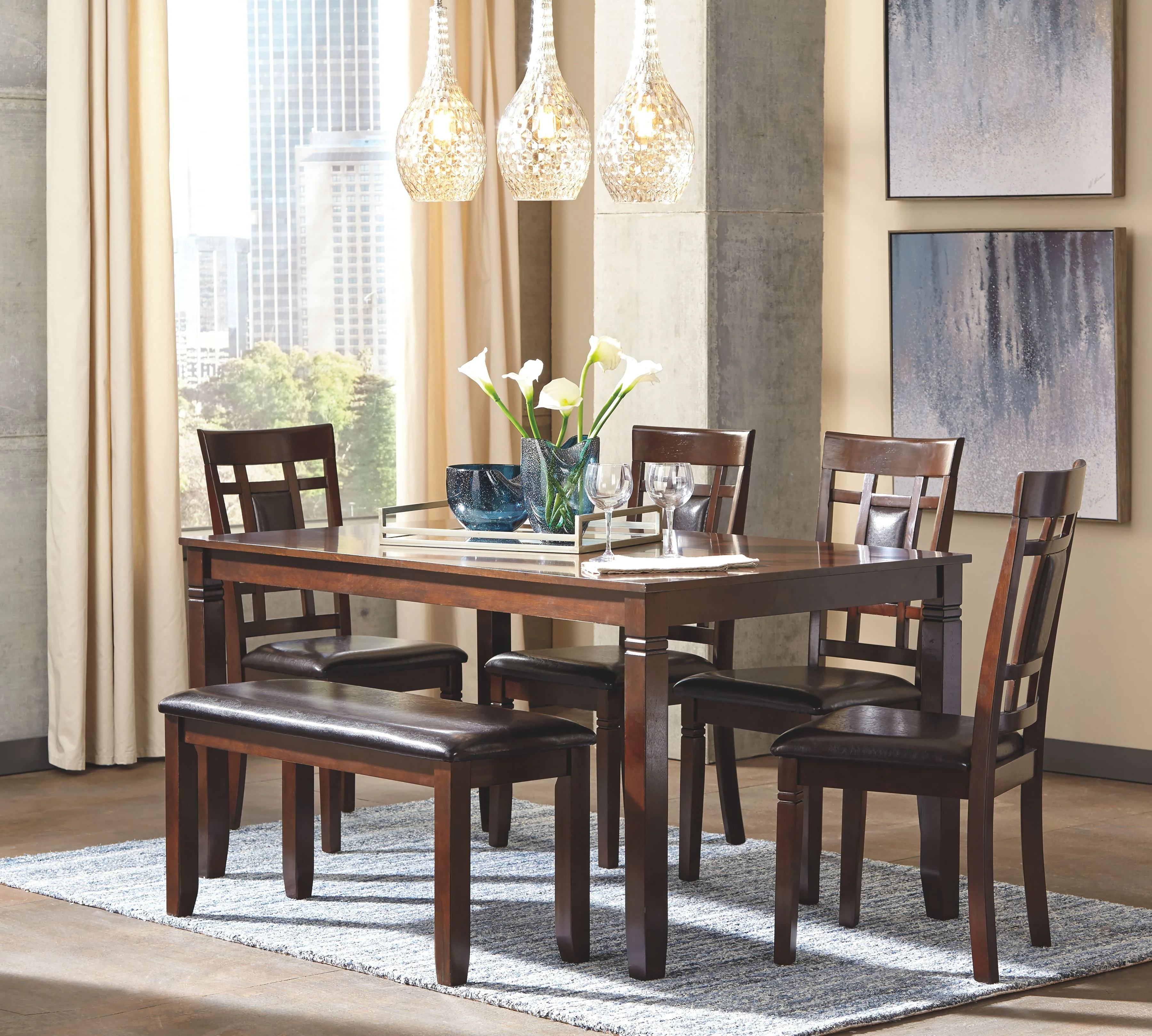 Bennox - Dining Room Table Set (Set of 6) - Brown - Image 2
