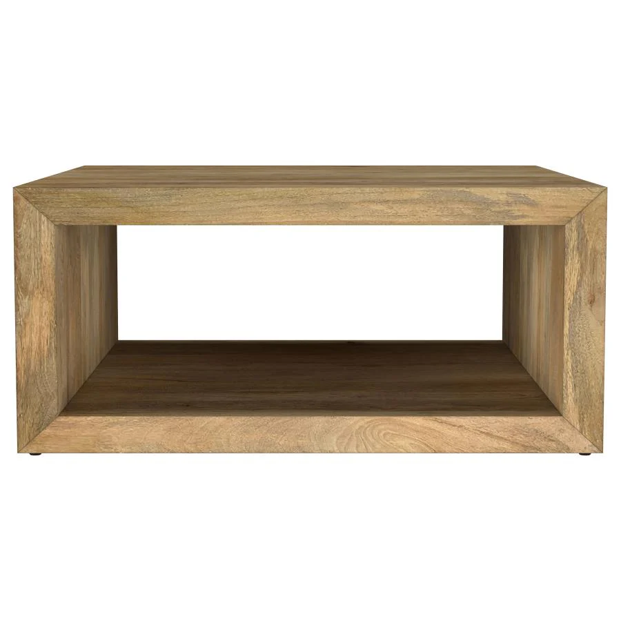 Benton - Square Solid Mango Wood Coffee Table - Natural - Image 7