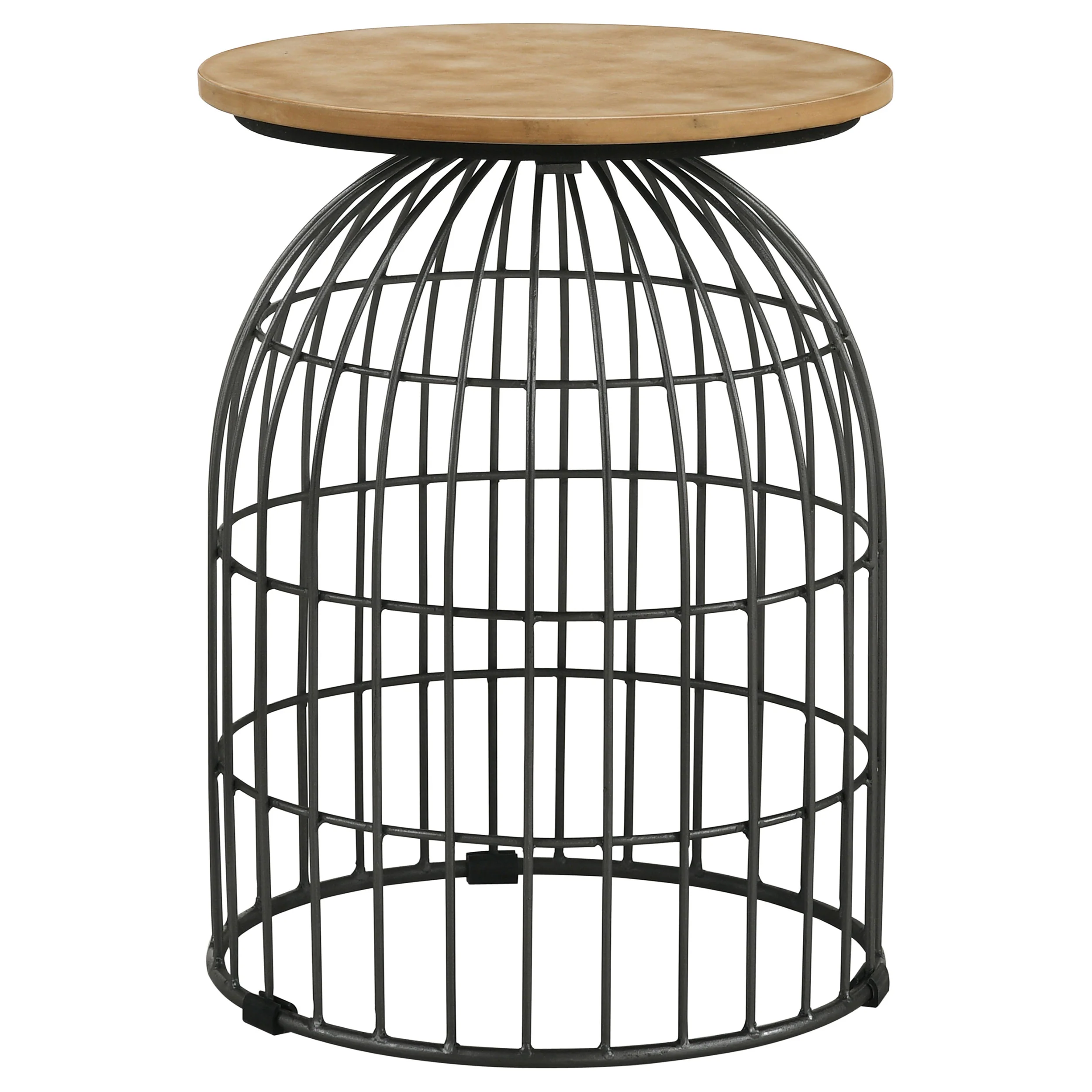 Bernardo - Round Wire Frame Side Table - Natural And Gunmetal - Image 6