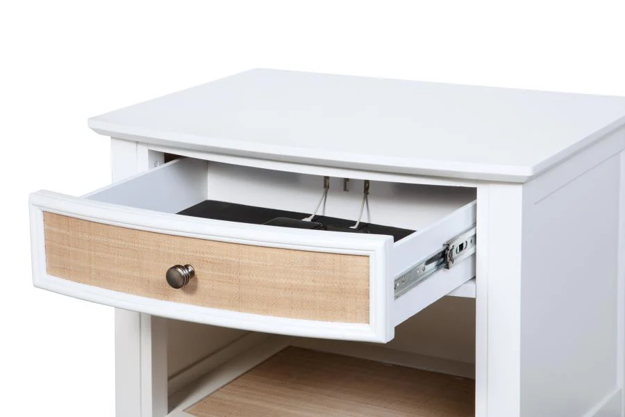Bexhill - 1-Drawer Nightstand Bedside Table - White - Image 11
