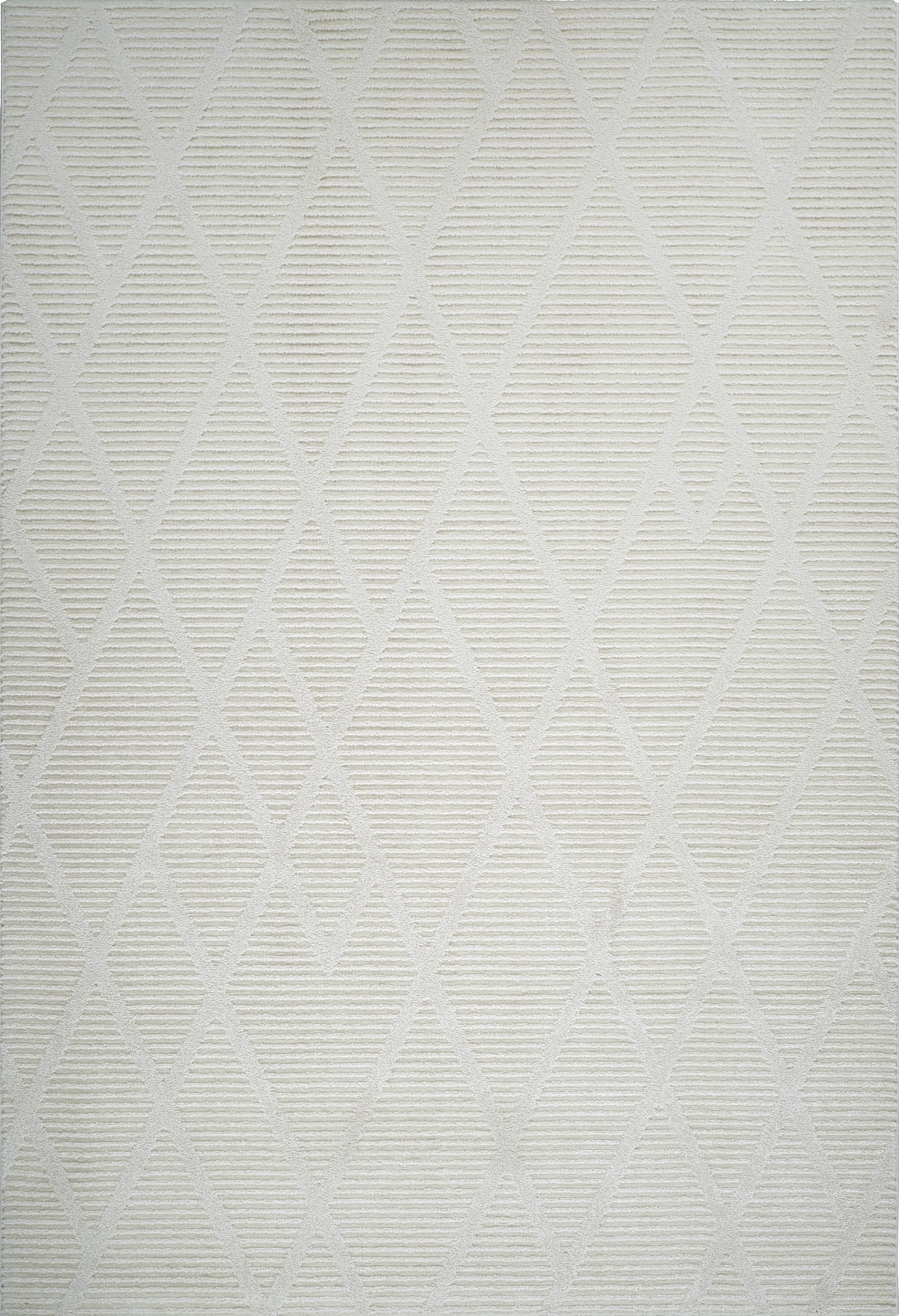 .Luxe Cream Diamond-Textured Area Rug 6'6" x 9'